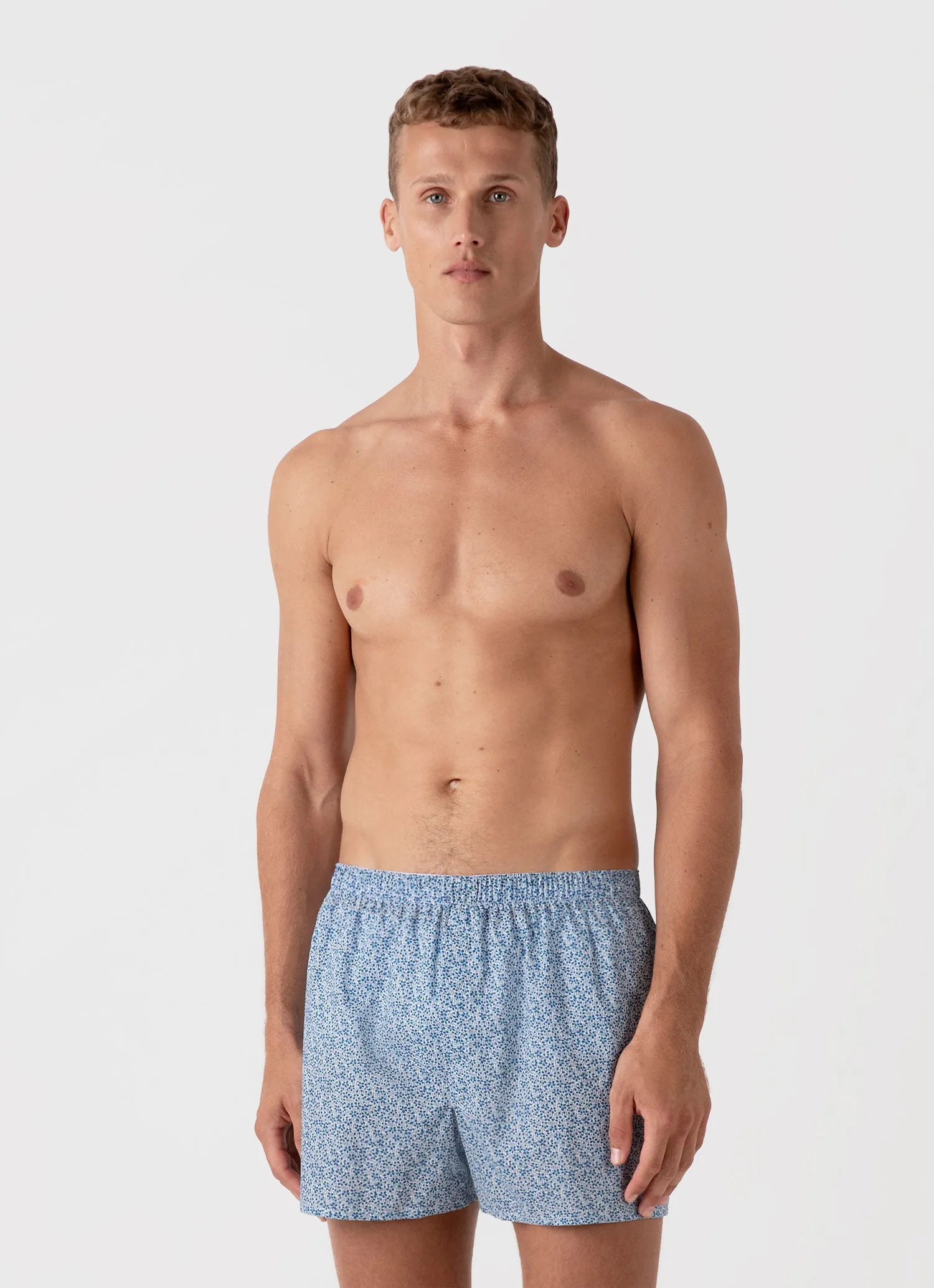 Men's Classic Boxer Shorts in Liberty Fabric in Ink Blue Meadow sold by Sunspel product image thumbnail 2