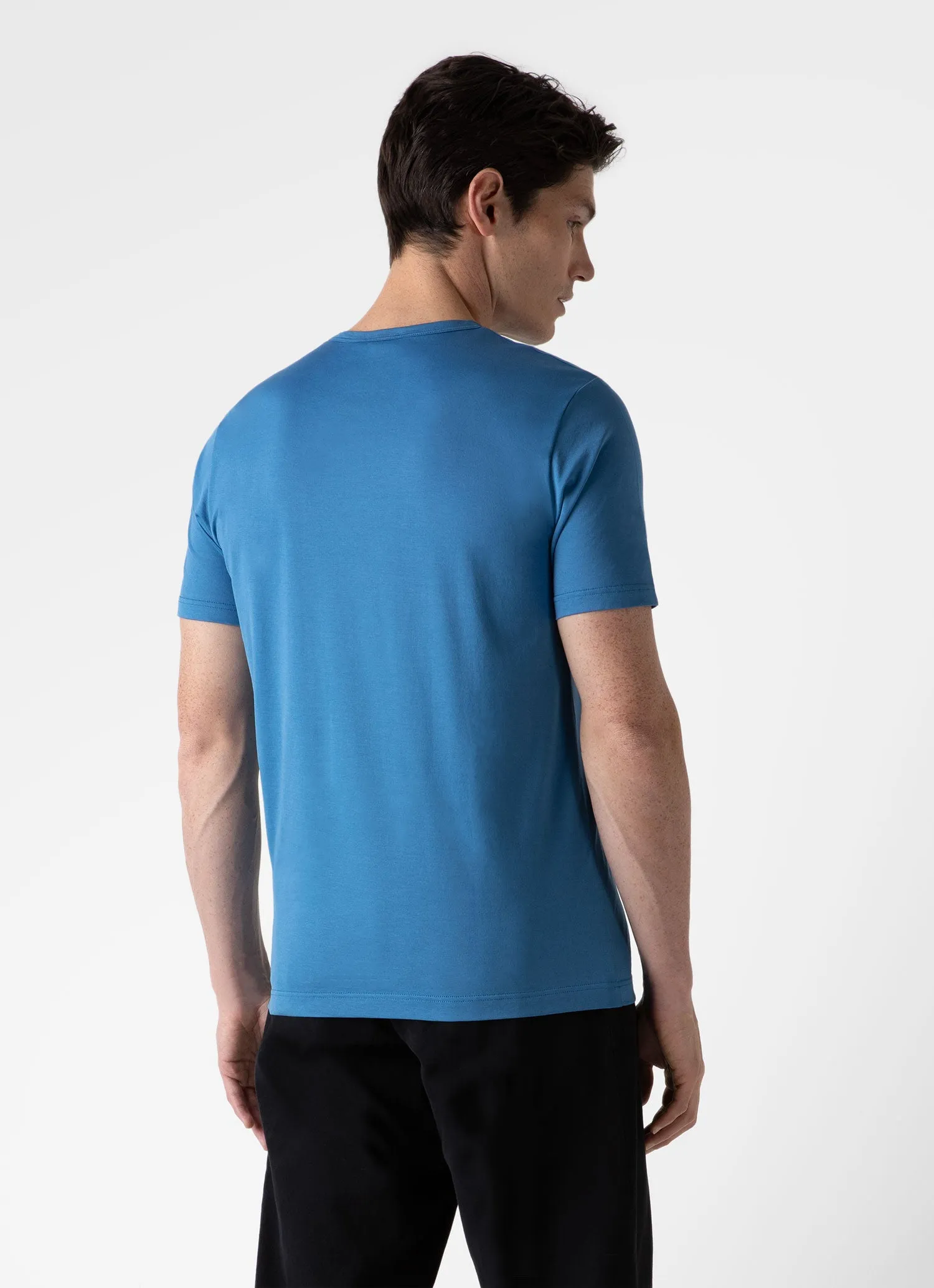 Men's Classic T-shirt in Blue Jean sold by Sunspel product image thumbnail 4