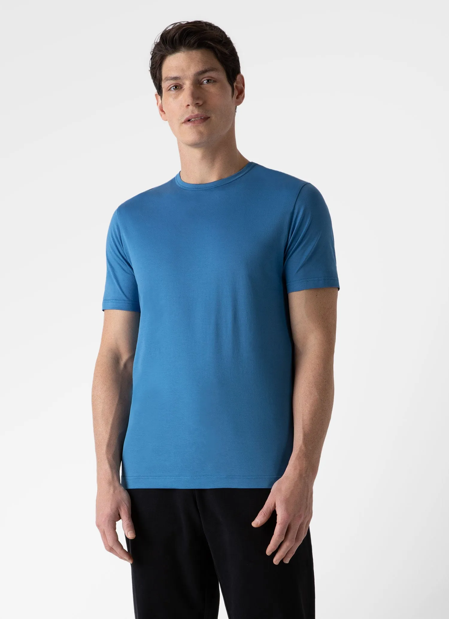 Men's Classic T-shirt in Blue Jean sold by Sunspel product image thumbnail 2