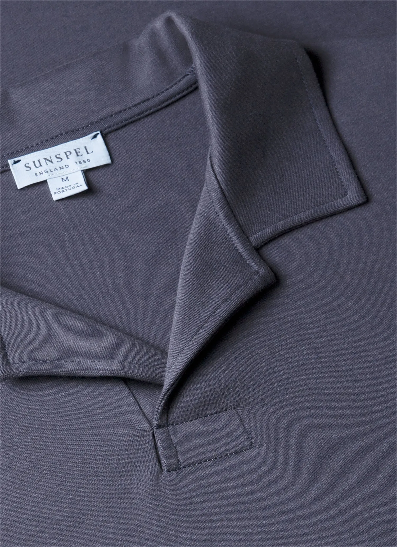 Men's Heavyweight Polo Shirt in Slate Blue sold by Sunspel product image thumbnail 4