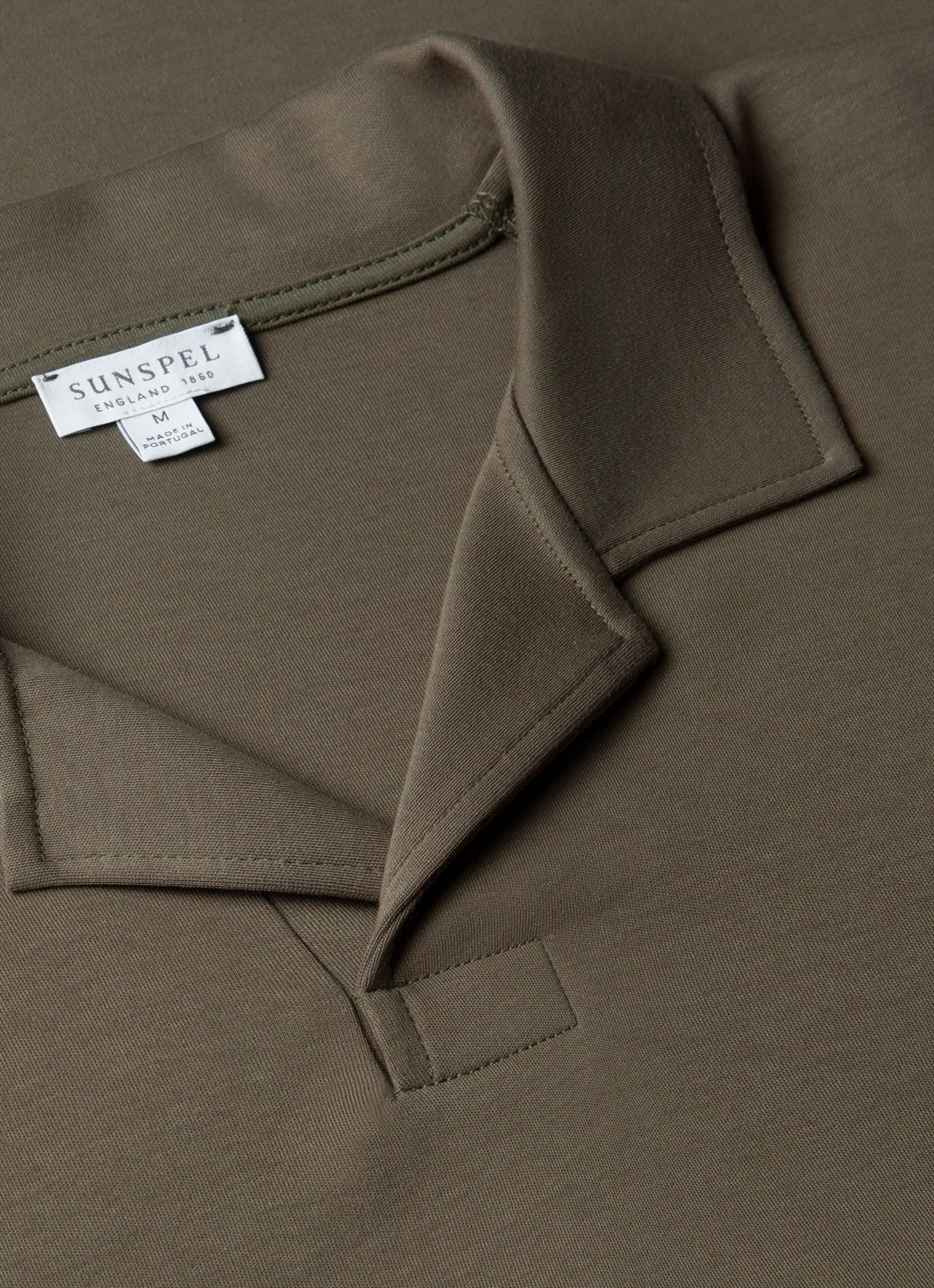Men's Heavyweight Polo Shirt in Khaki sold by Sunspel product image thumbnail 4