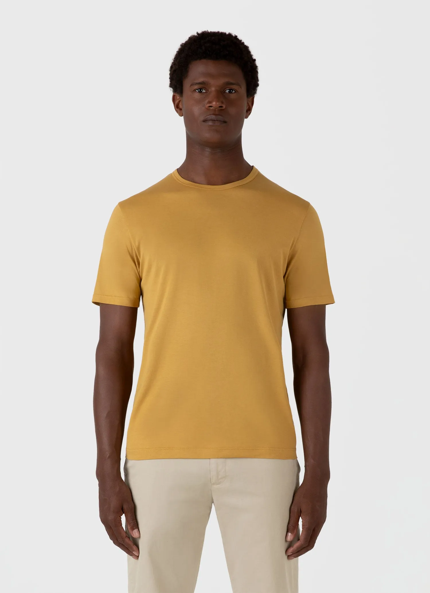 Men's Classic T-shirt in Mustard sold by Sunspel product image thumbnail 2
