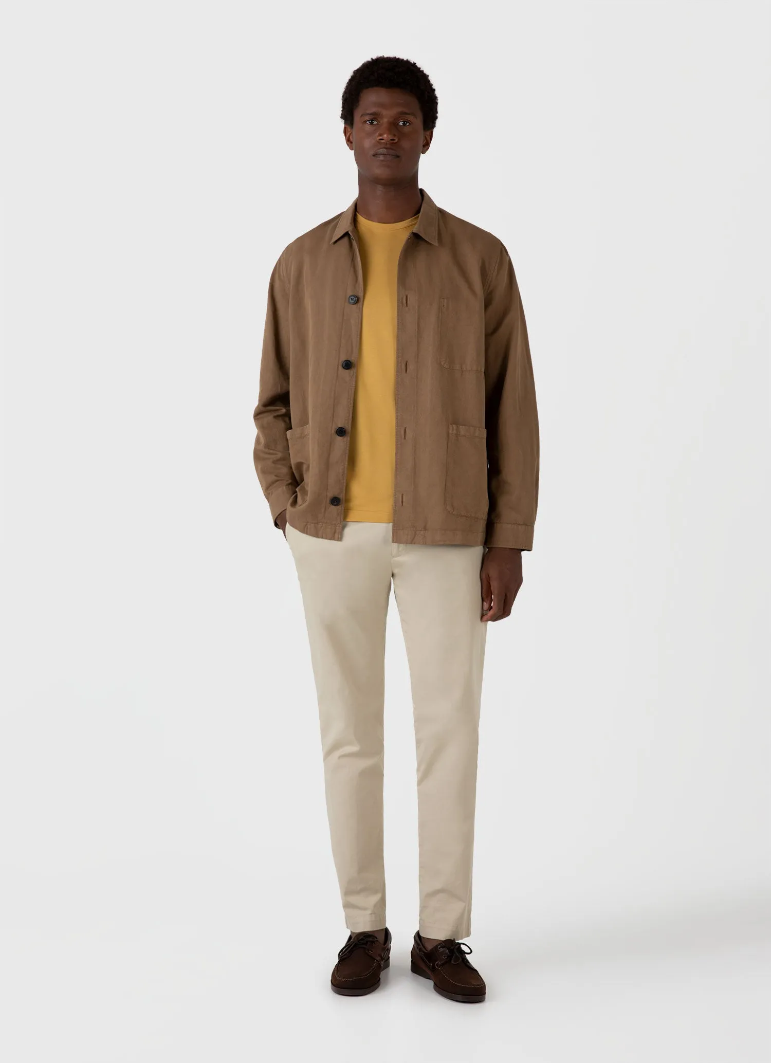 Men's Classic T-shirt in Mustard sold by Sunspel product image thumbnail 3