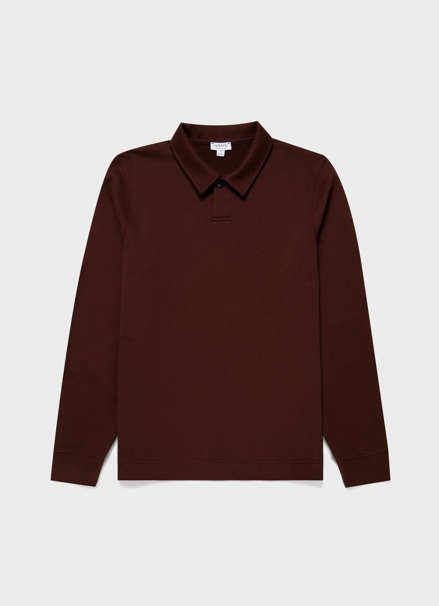 Men's Loopback Polo Sweatshirt in Raisin sold by Sunspel