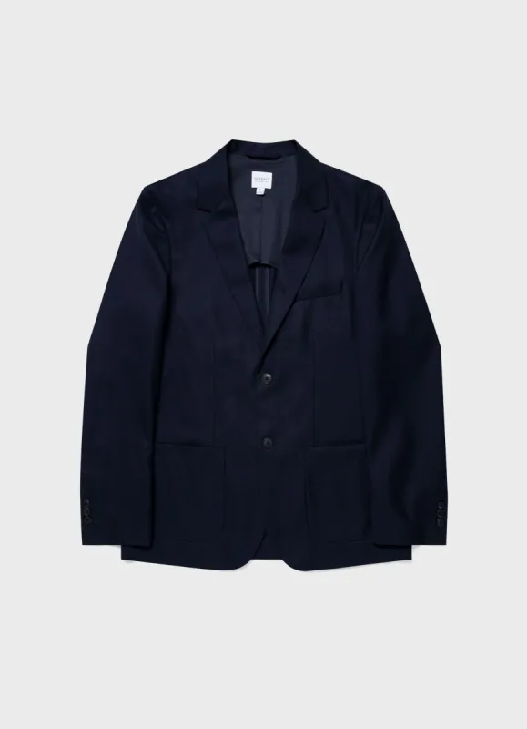 Men's Lightweight Travel Wool Blazer in Navy sold by Sunspel