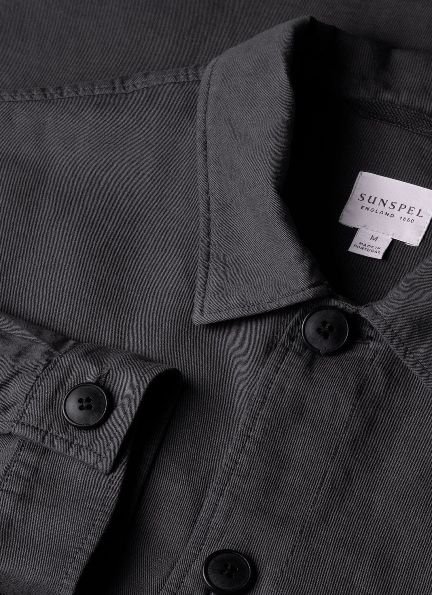 Men's Cotton Linen Twin Pocket Jacket in Charcoal sold by Sunspel product image thumbnail 4