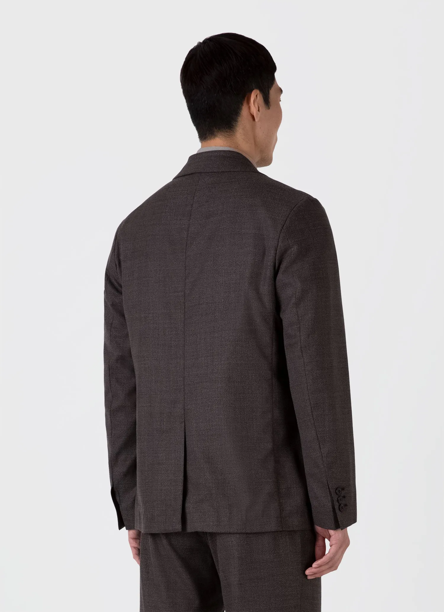 Men's Lightweight Travel Wool Blazer in Light Coffee Melange sold by Sunspel product image thumbnail 5