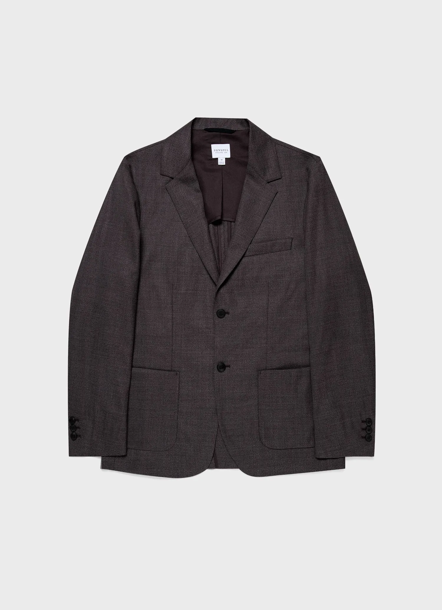 Men's Lightweight Travel Wool Blazer in Light Coffee Melange sold by Sunspel