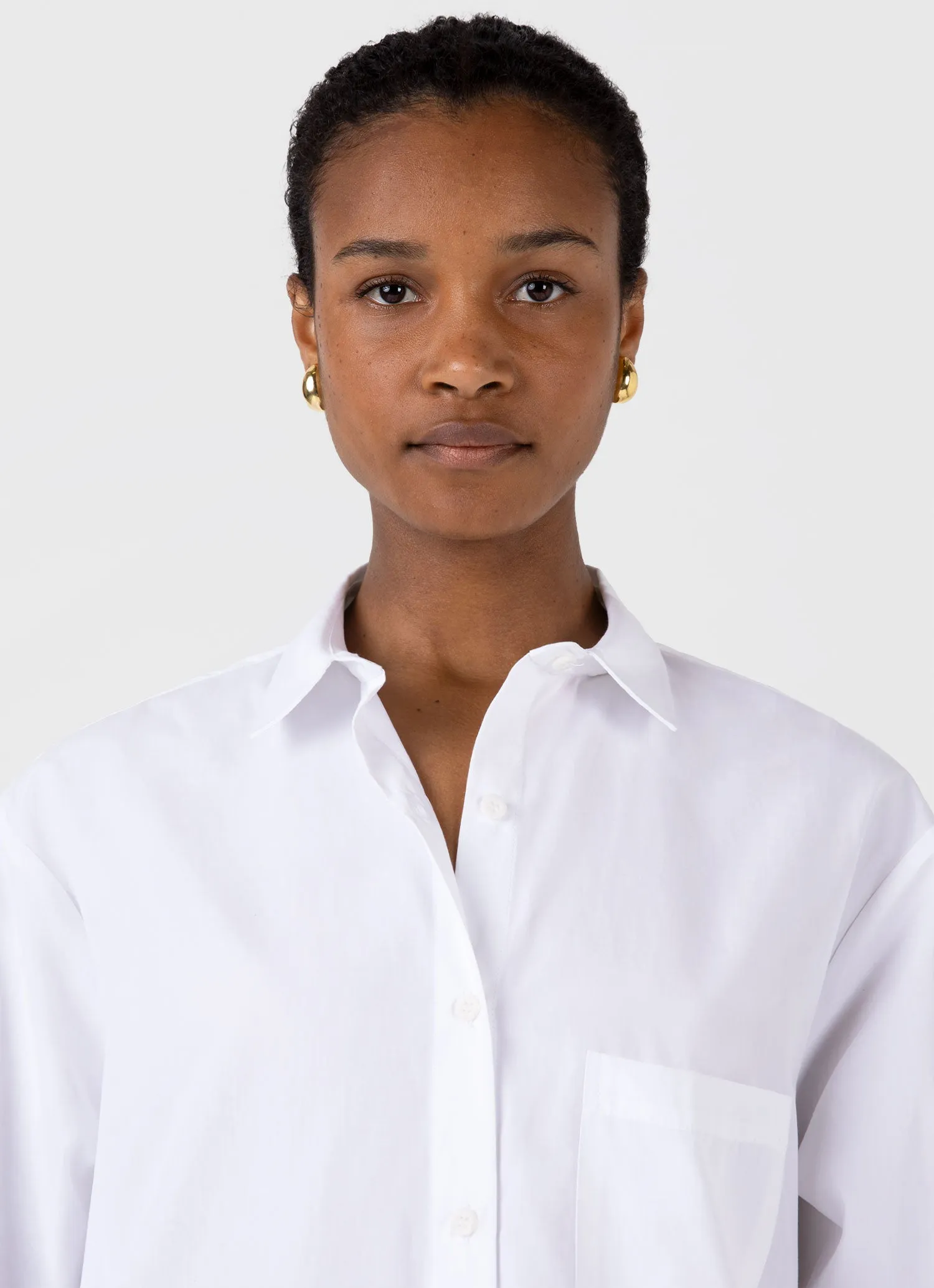 Women's Cotton Poplin Shirt Dress in White sold by Sunspel product image thumbnail 4