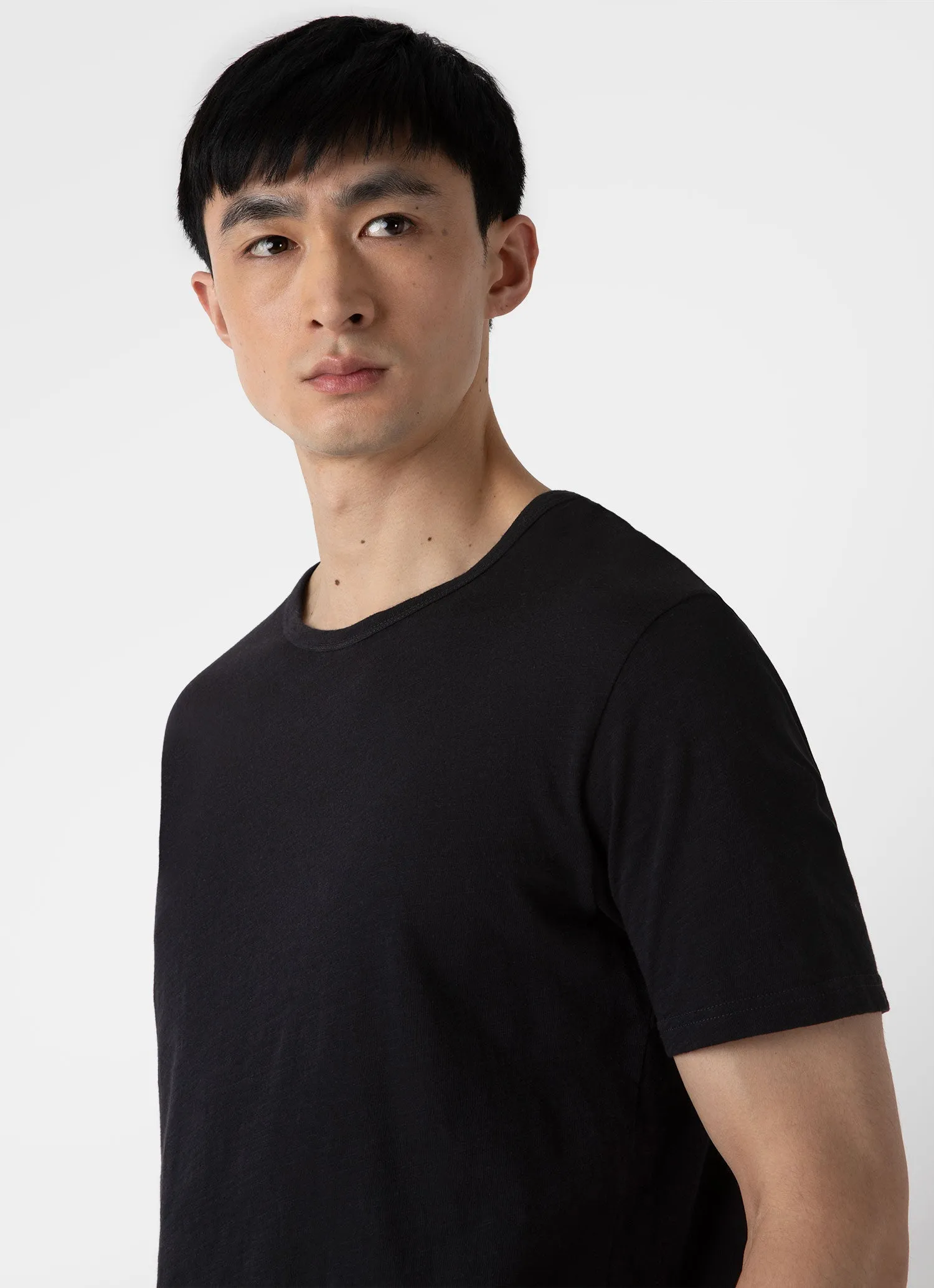 Men's Cotton Linen T-shirt in Black sold by Sunspel product image thumbnail 5