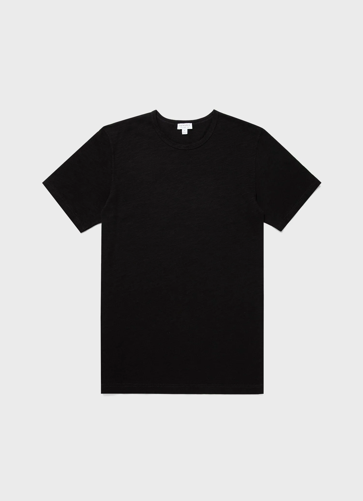 Men's Cotton Linen T-shirt in Black sold by Sunspel