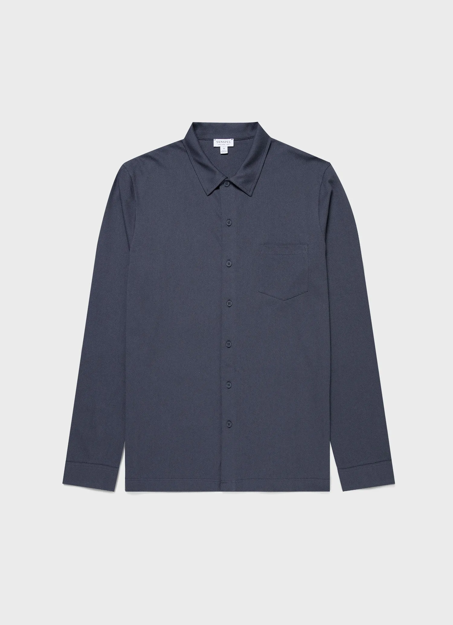 Men's Riviera Shirt in Slate Blue sold by Sunspel