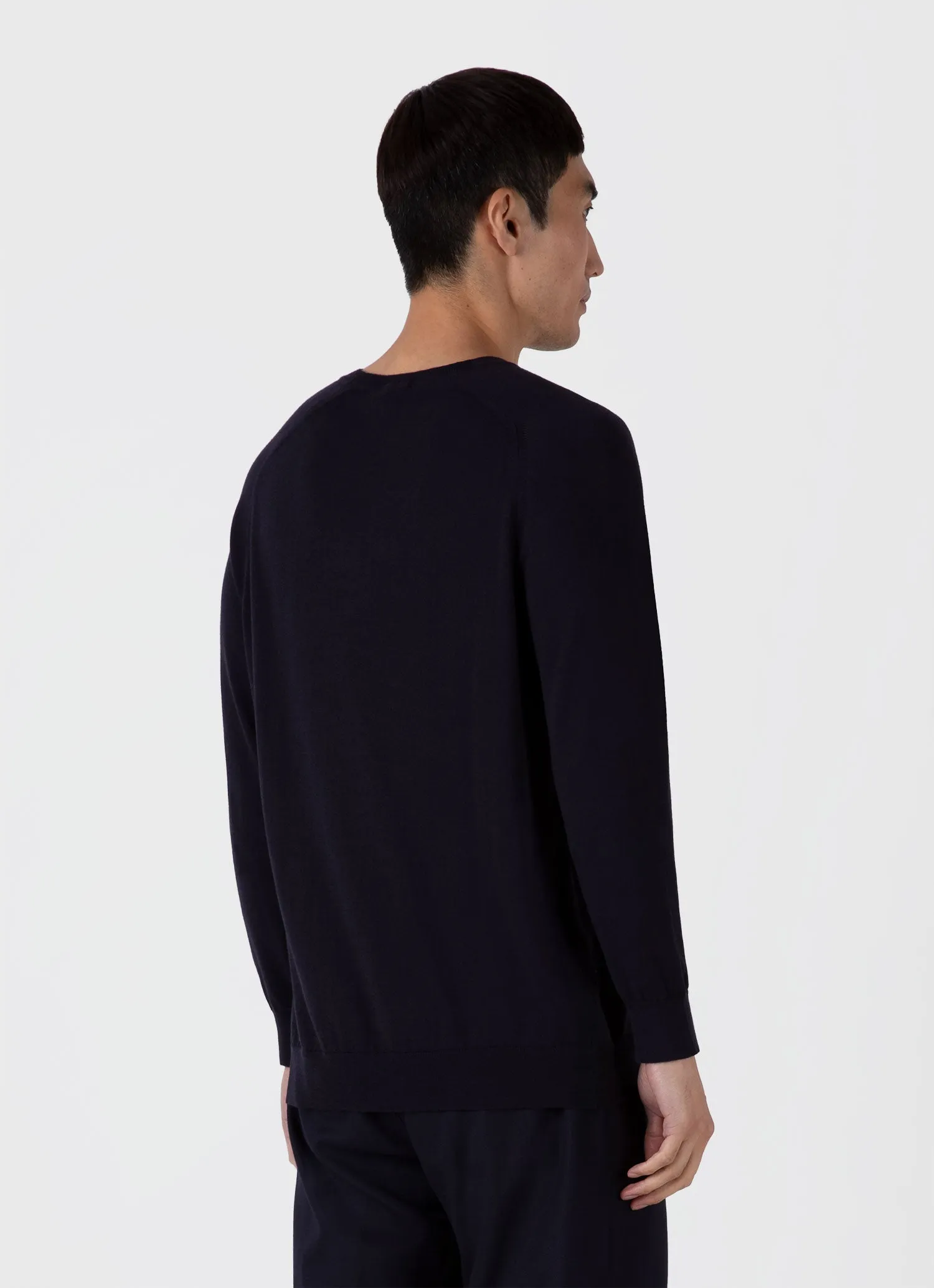 Men's Sea Island Cashmere Crew Neck Jumper in Midnight Navy sold by Sunspel product image thumbnail 5