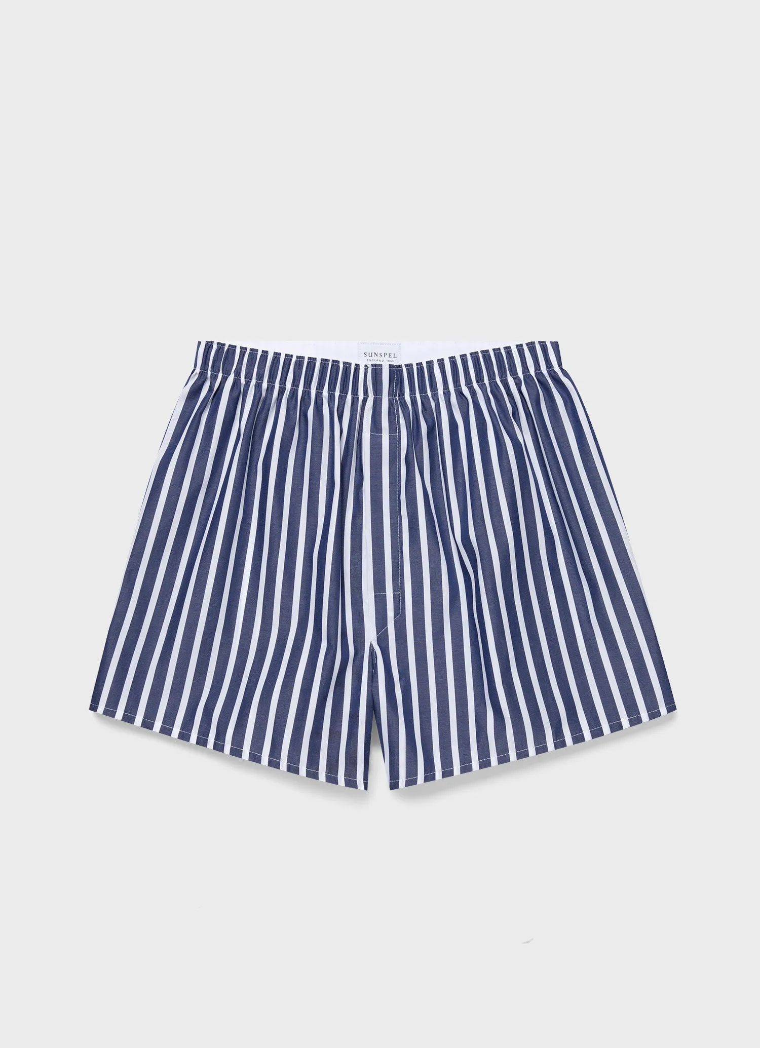 Men's Classic Boxer Short in Navy/White sold by Sunspel