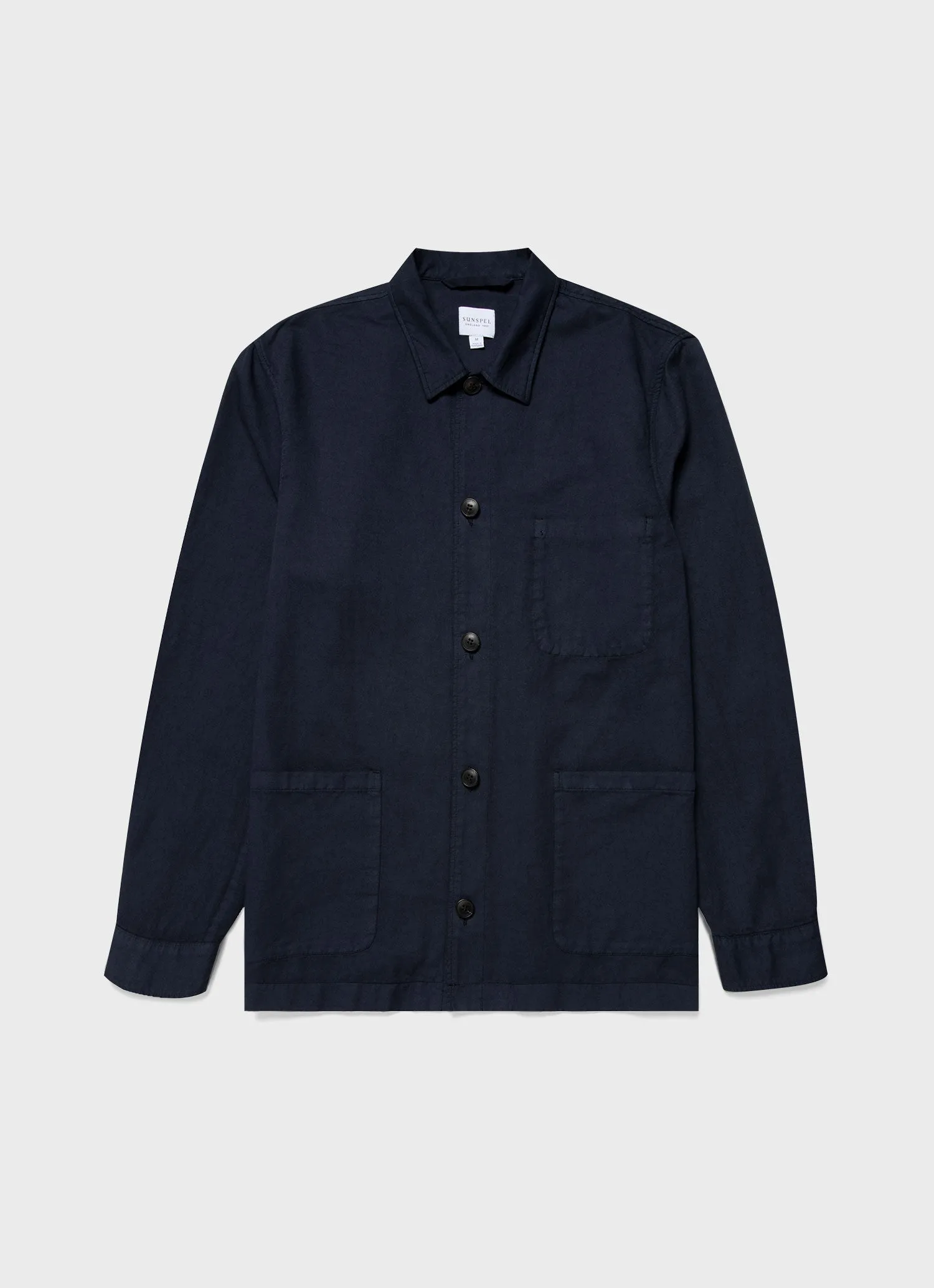 Men's Cotton Linen Twin Pocket Jacket in Navy sold by Sunspel product image thumbnail 2