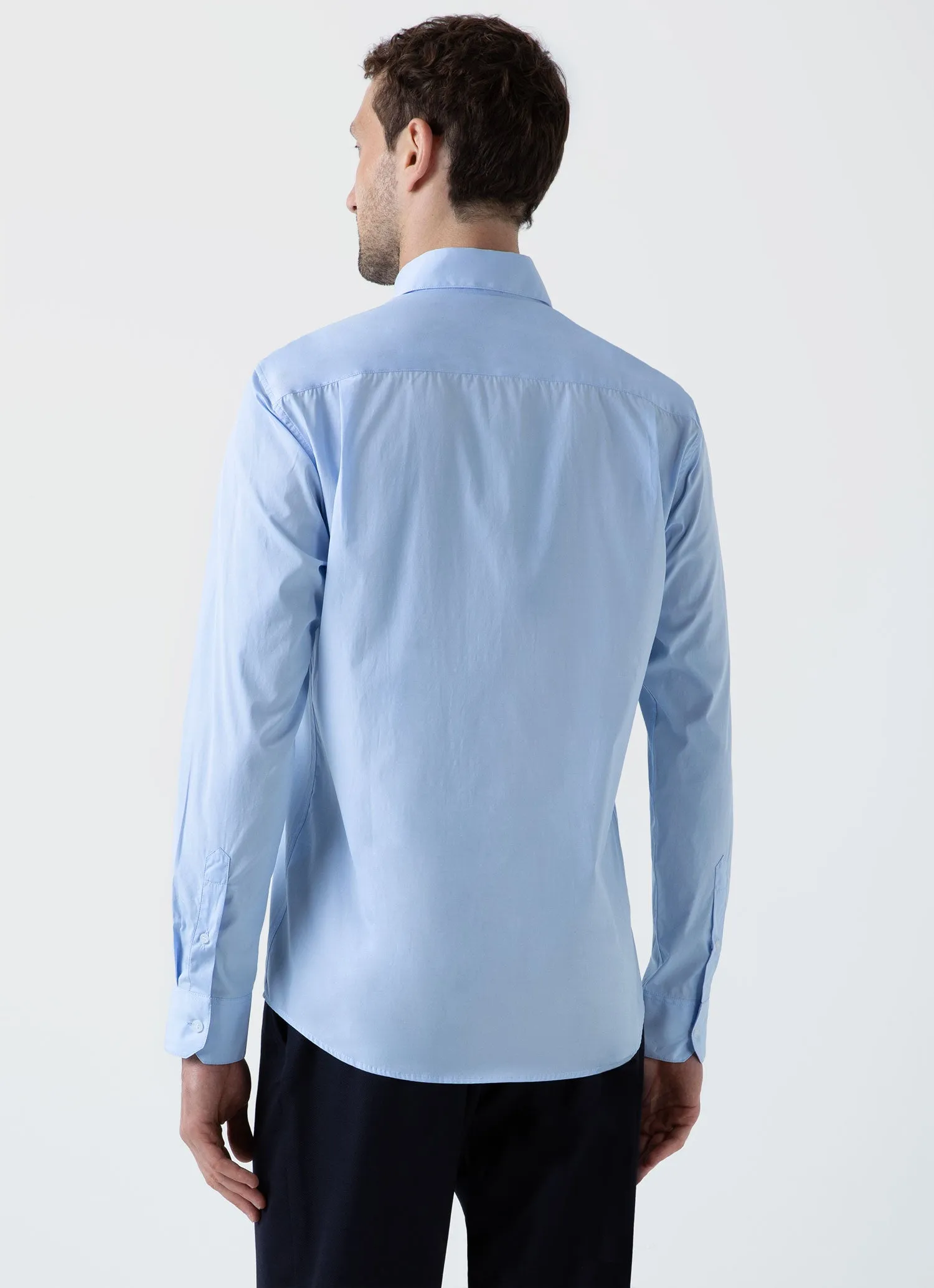 Men's Cotton Stretch Shirt in Light Blue sold by Sunspel product image thumbnail 5