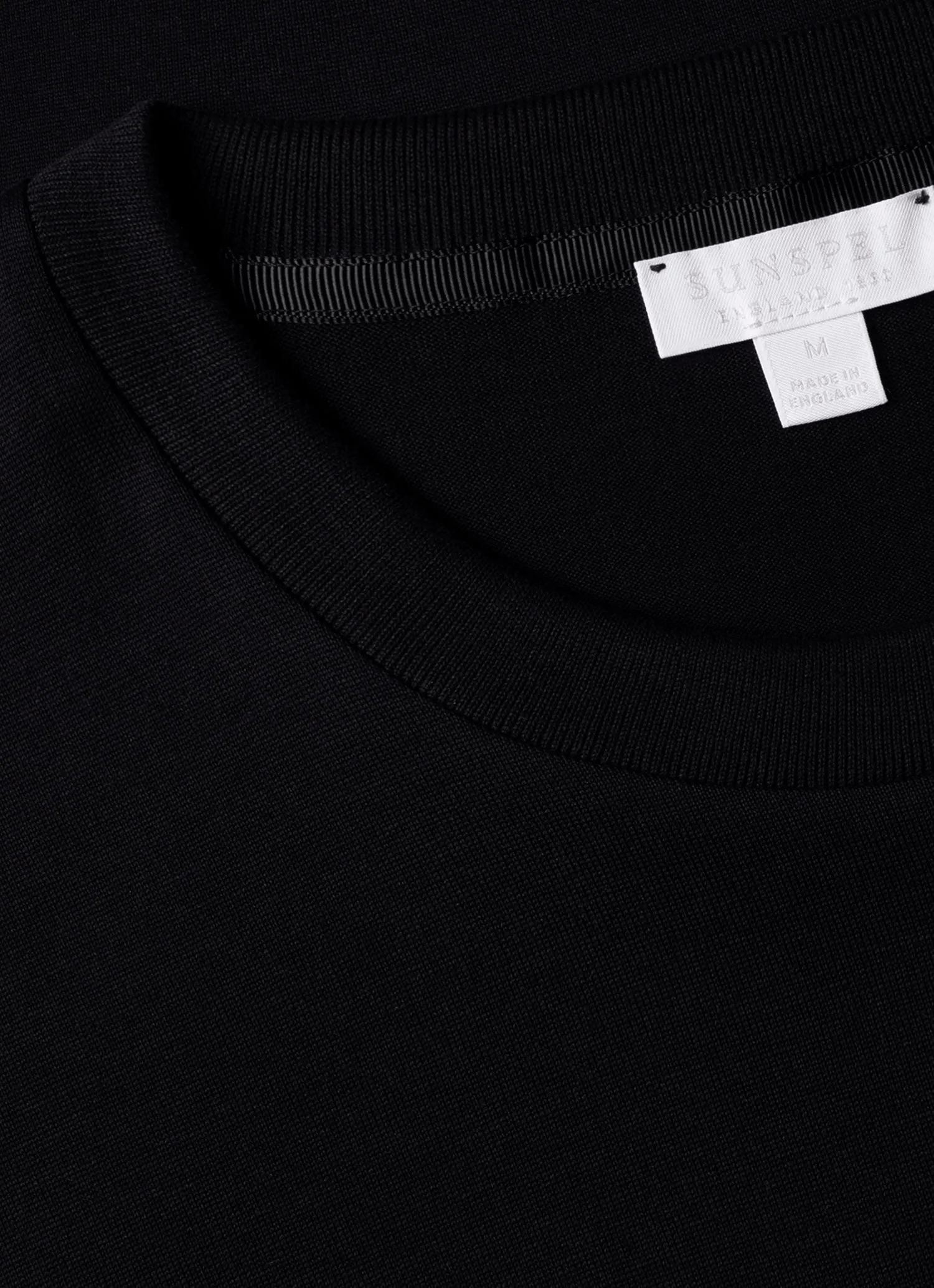 Men's Silk Cotton T-shirt in Black sold by Sunspel product image thumbnail 4