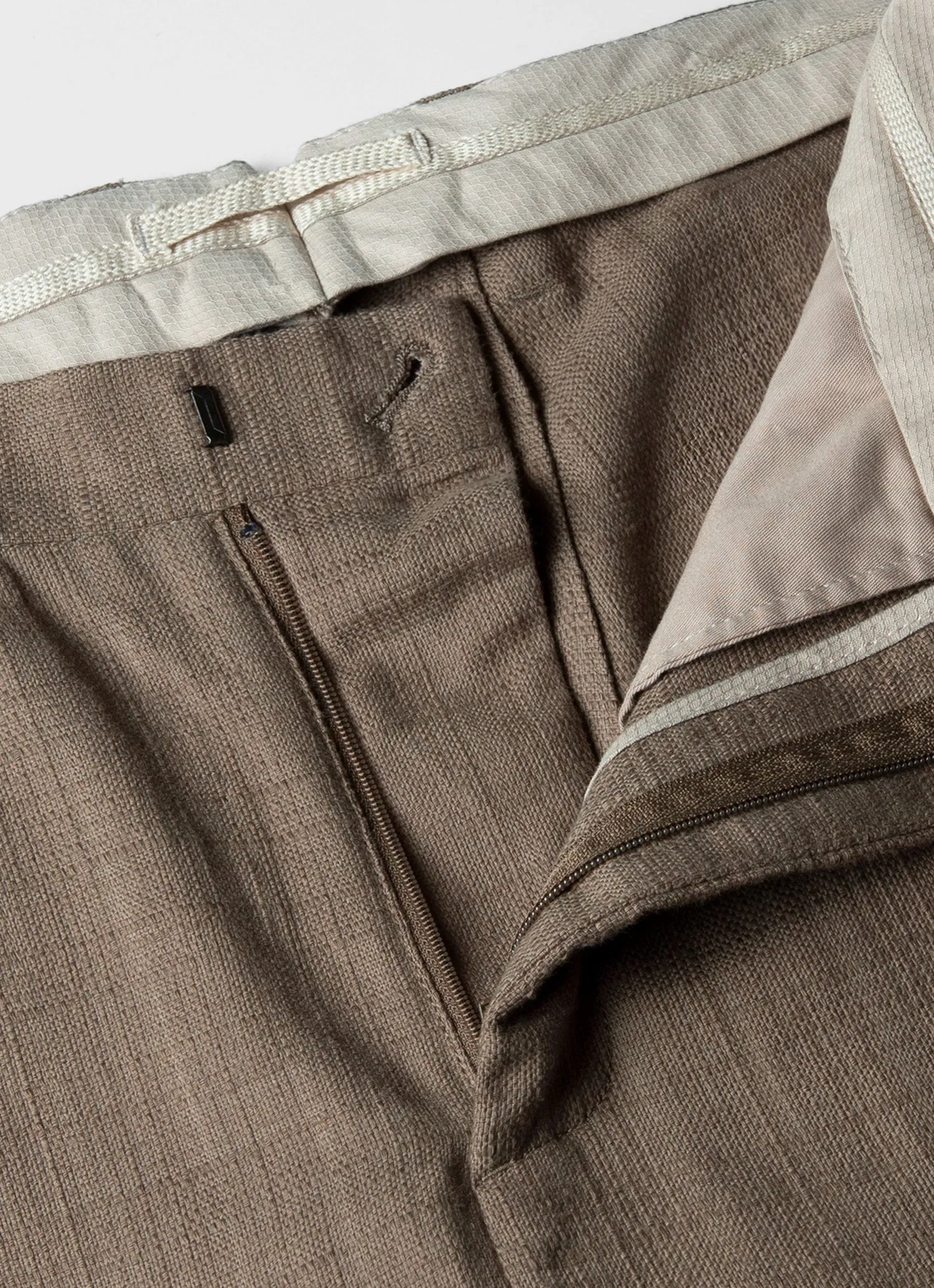 Men's Cotton Raffia Pleat Trouser in Dark Stone sold by Sunspel product image thumbnail 4