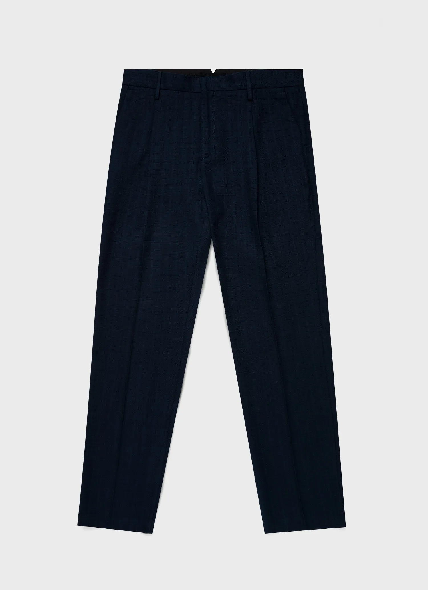 Men's Cotton Raffia Pleat Trouser in Navy sold by Sunspel