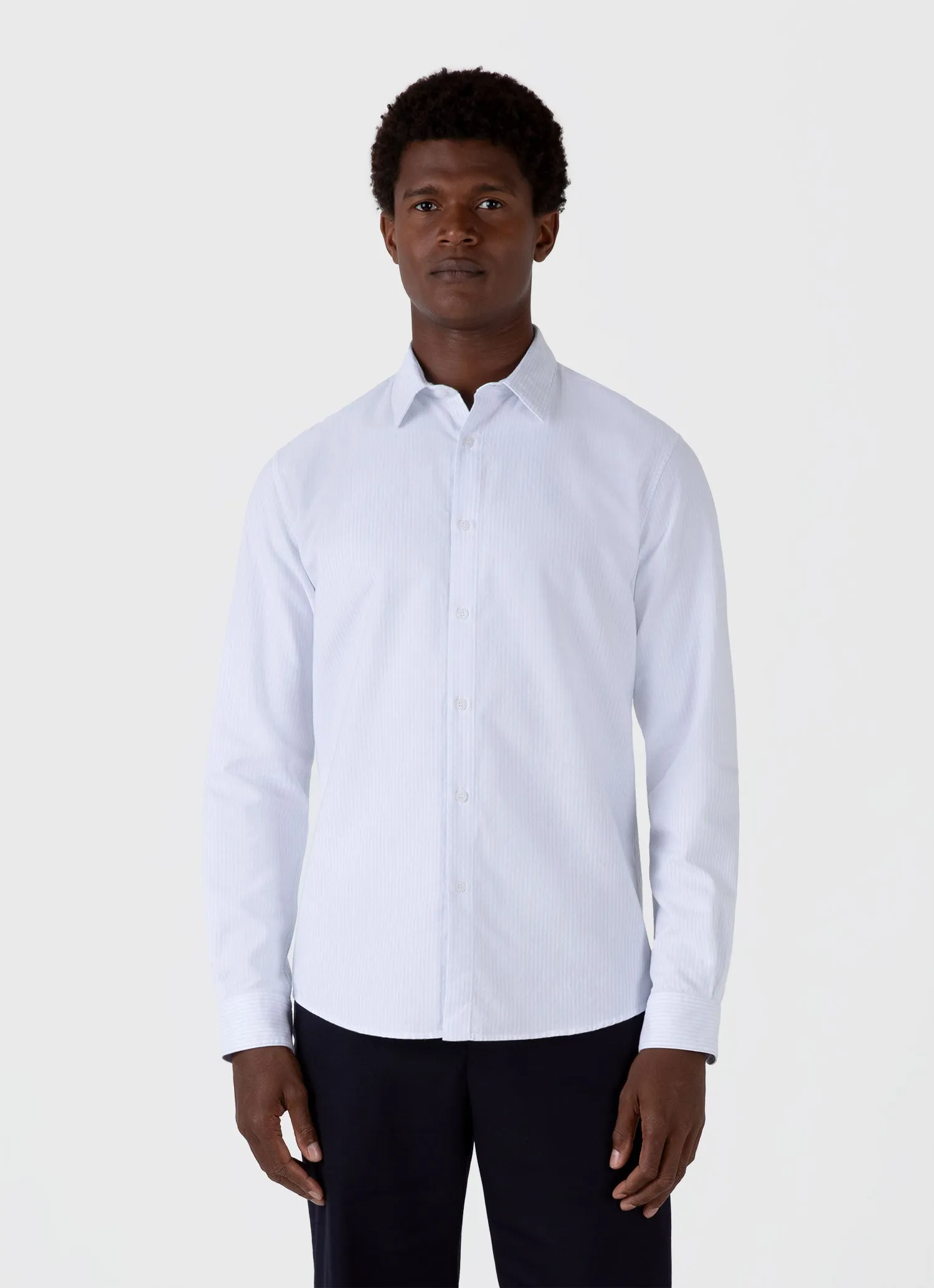 Men's Oxford Shirt in Light Blue/White sold by Sunspel product image thumbnail 2