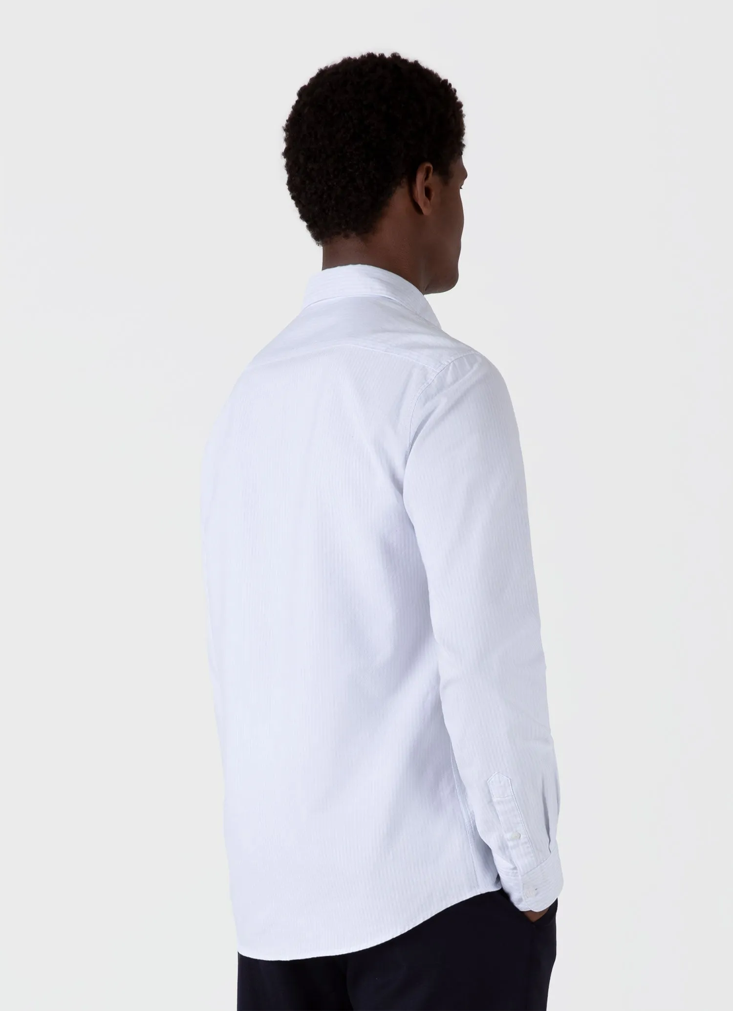 Men's Oxford Shirt in Light Blue/White sold by Sunspel product image thumbnail 5
