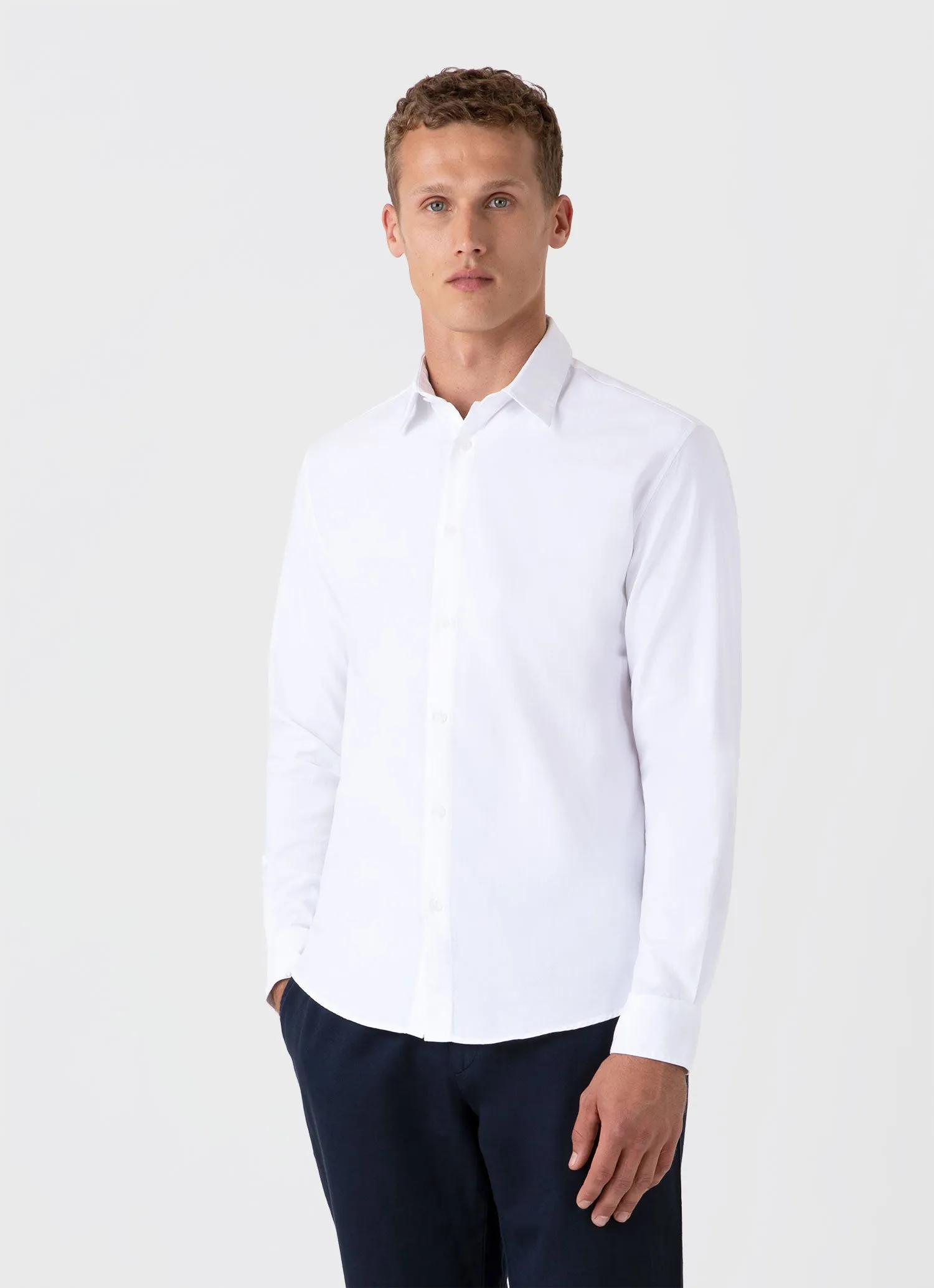 Men's Oxford Shirt in White sold by Sunspel product image thumbnail 2