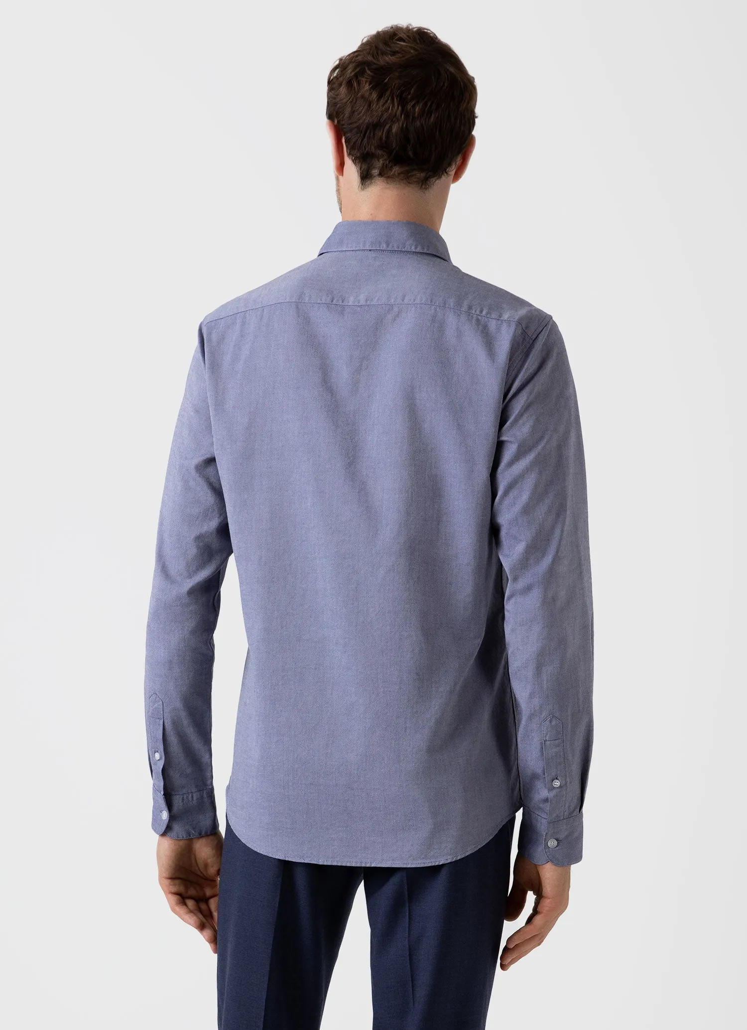 Men's Oxford Shirt in Dark Blue sold by Sunspel product image thumbnail 5
