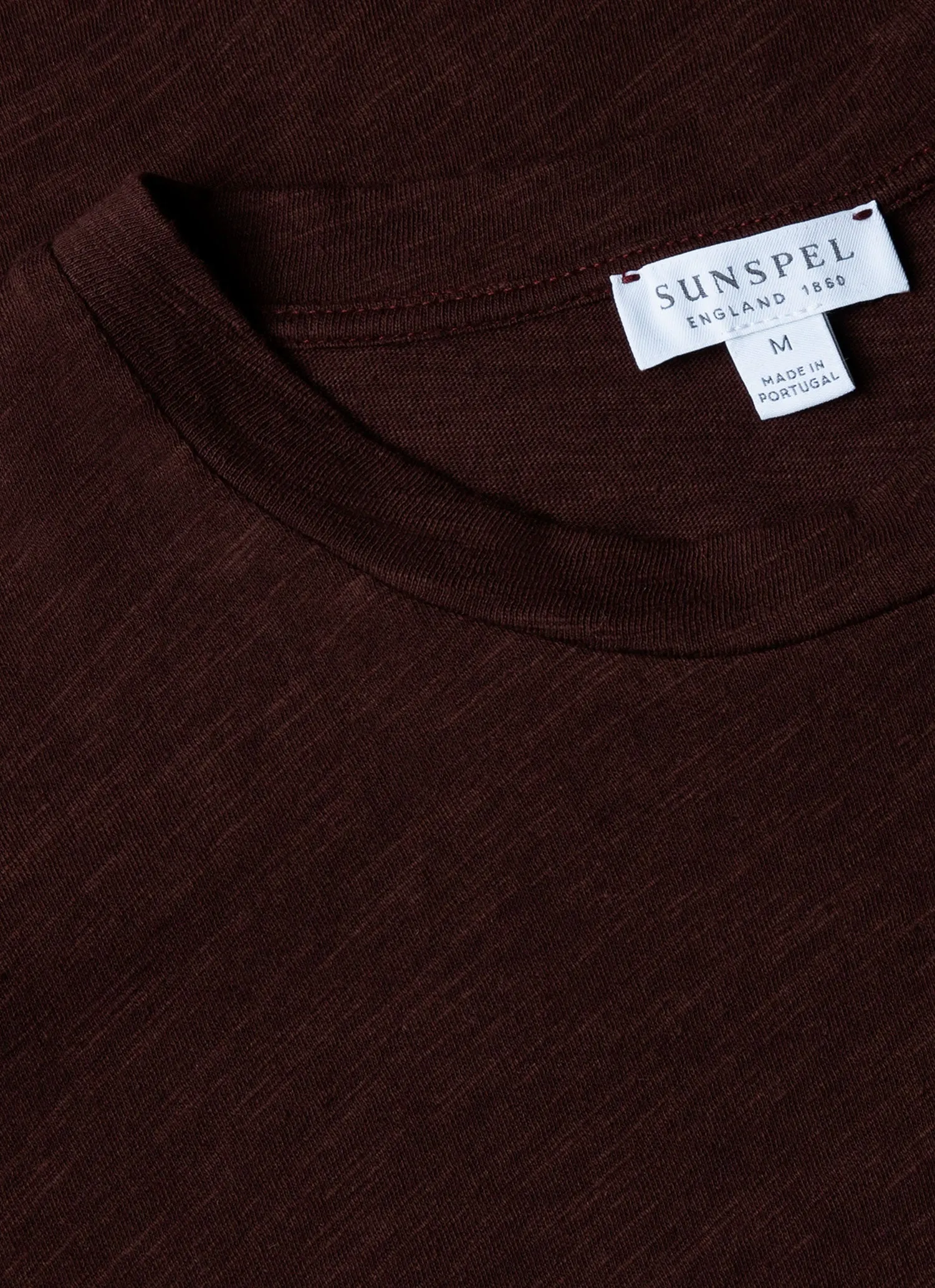 Men's Cotton Linen T-shirt in Raisin sold by Sunspel product image thumbnail 4