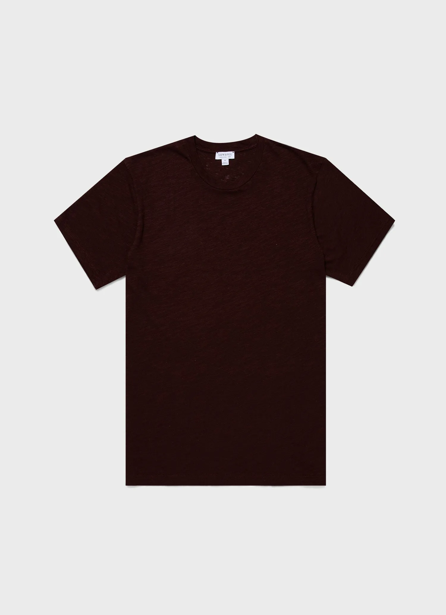 Men's Cotton Linen T-shirt in Raisin sold by Sunspel