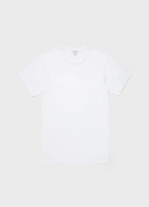 Men's Cotton Linen T-shirt in White sold by Sunspel