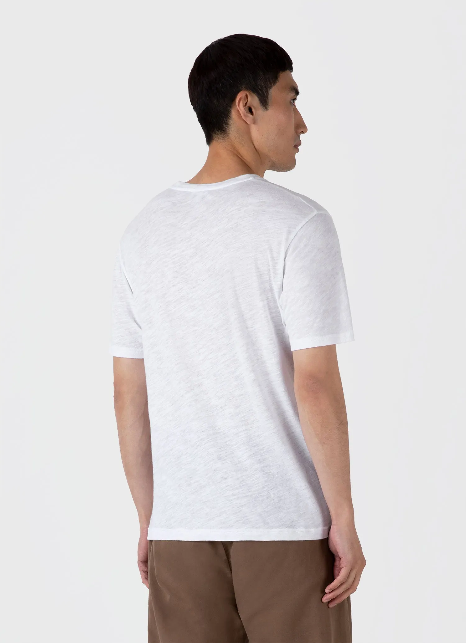 Men's Cotton Linen T-shirt in White sold by Sunspel product image thumbnail 5