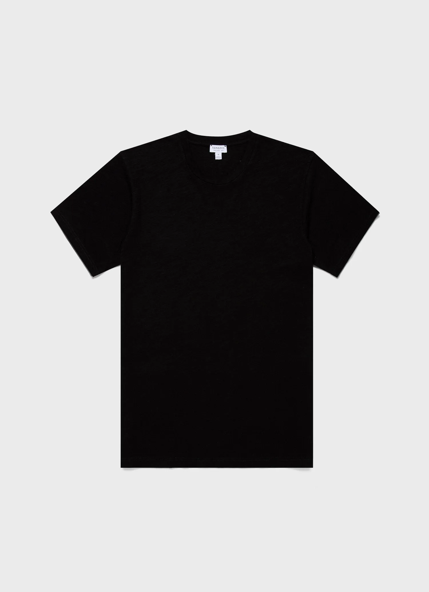 Men's Cotton Linen T-shirt in Black sold by Sunspel