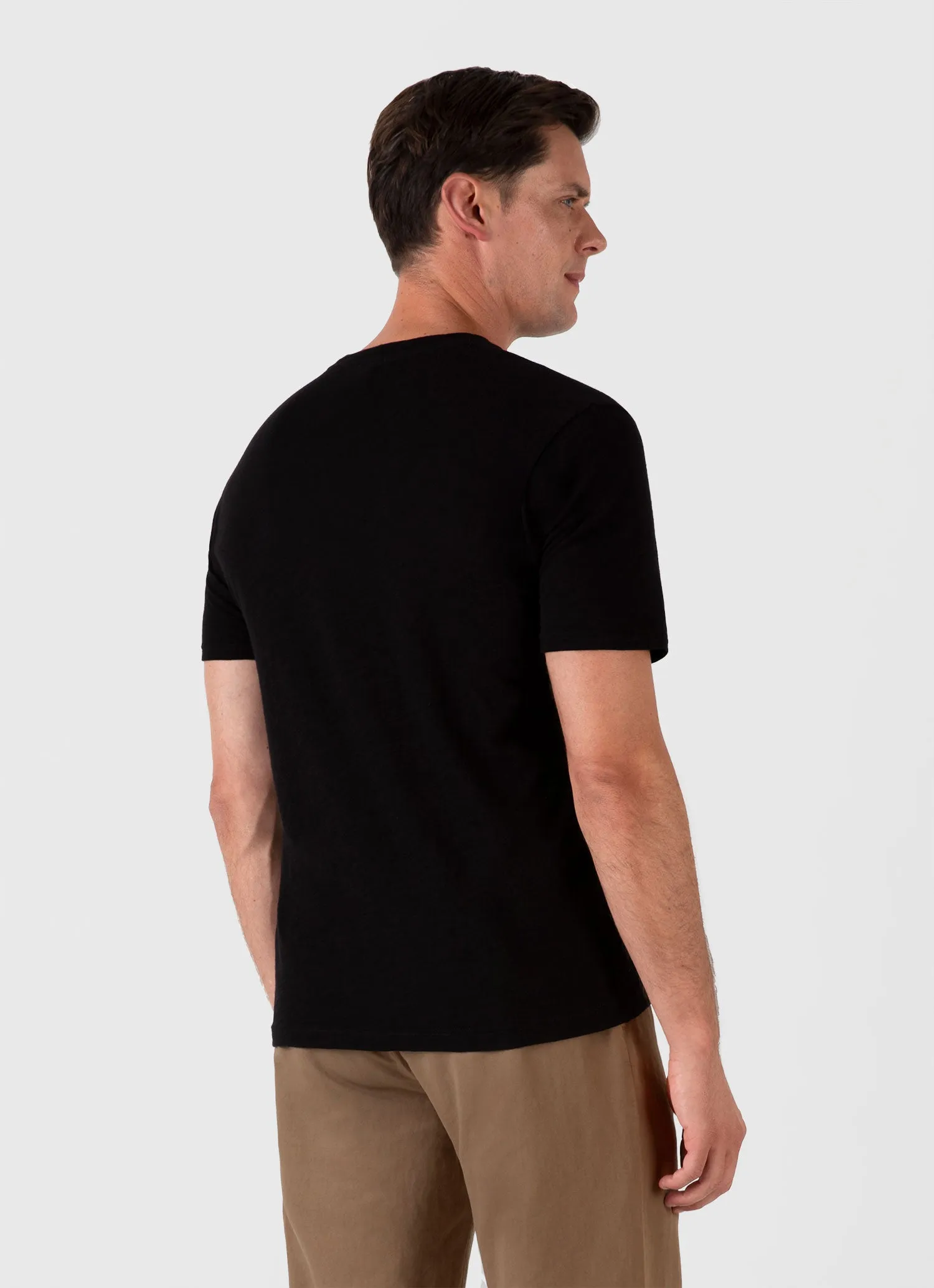 Men's Cotton Linen T-shirt in Black sold by Sunspel product image thumbnail 5