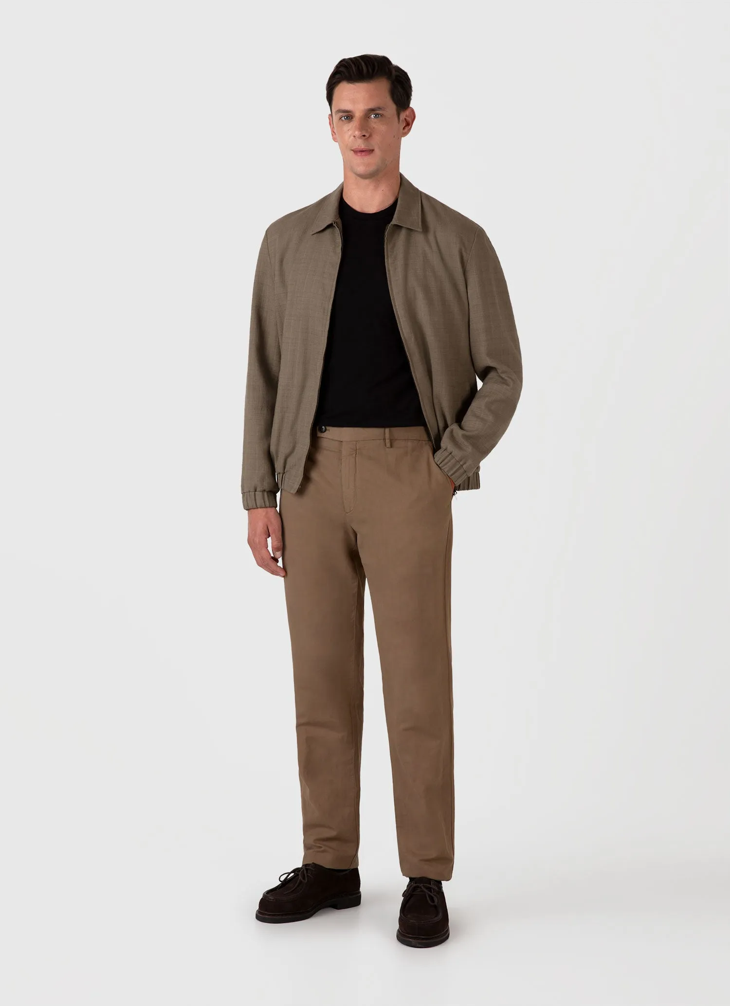 Men's Cotton Linen T-shirt in Black sold by Sunspel product image thumbnail 3