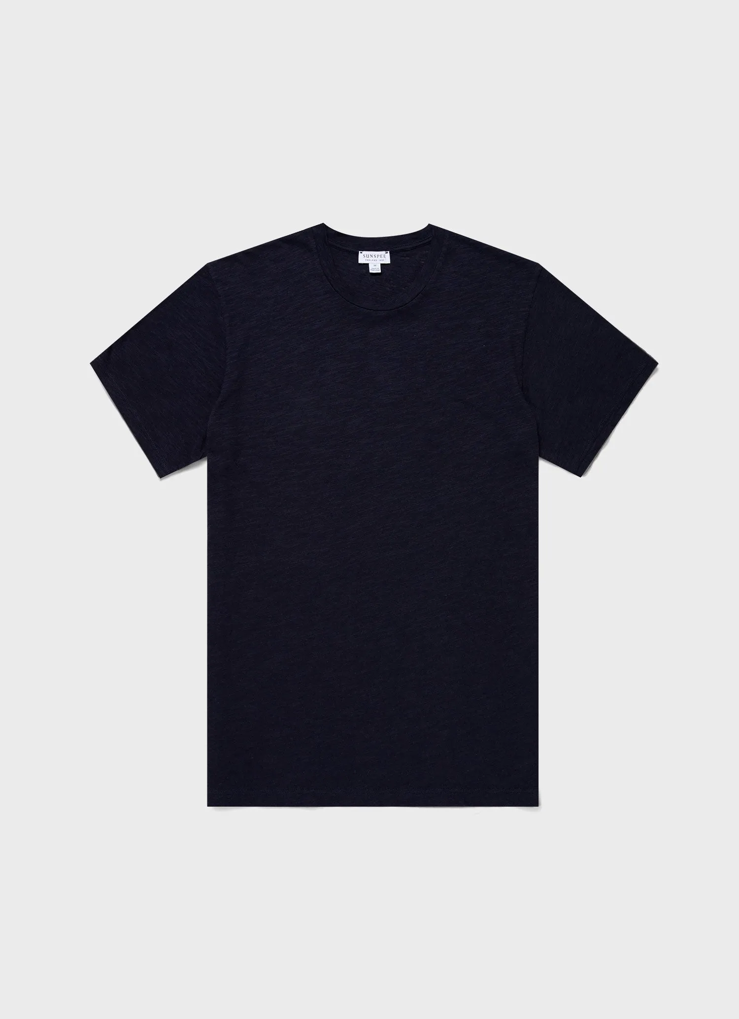 Men's Cotton Linen T-shirt in Navy sold by Sunspel