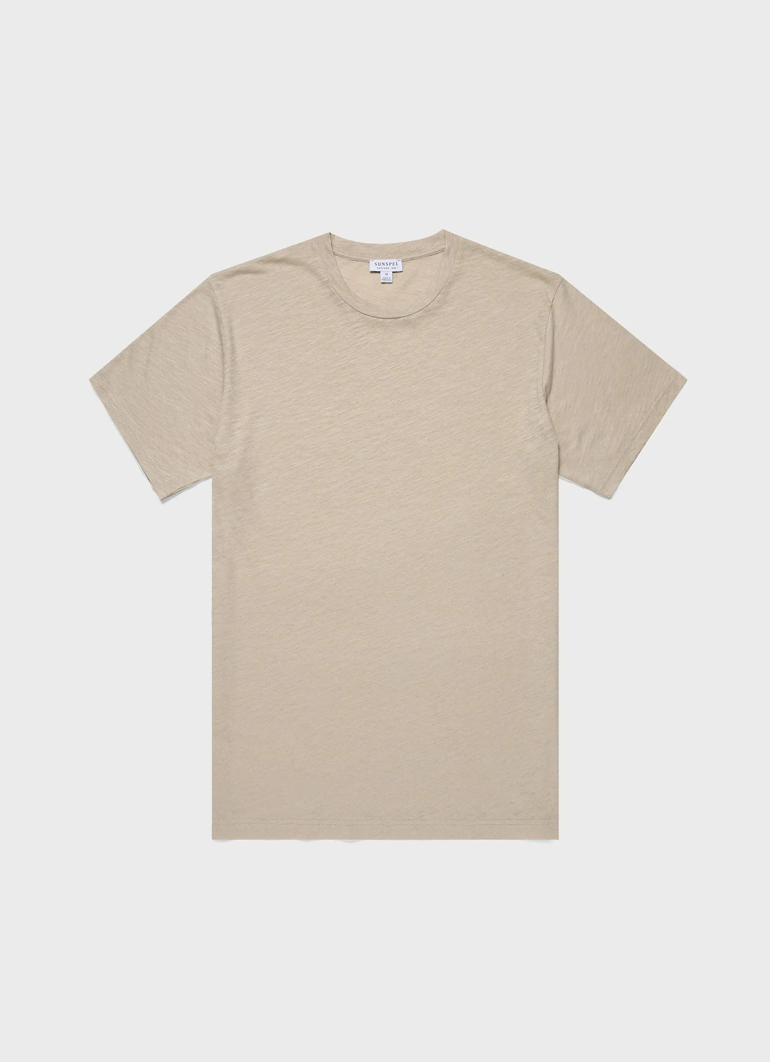Men's Cotton Linen T-shirt in Ash Grey sold by Sunspel