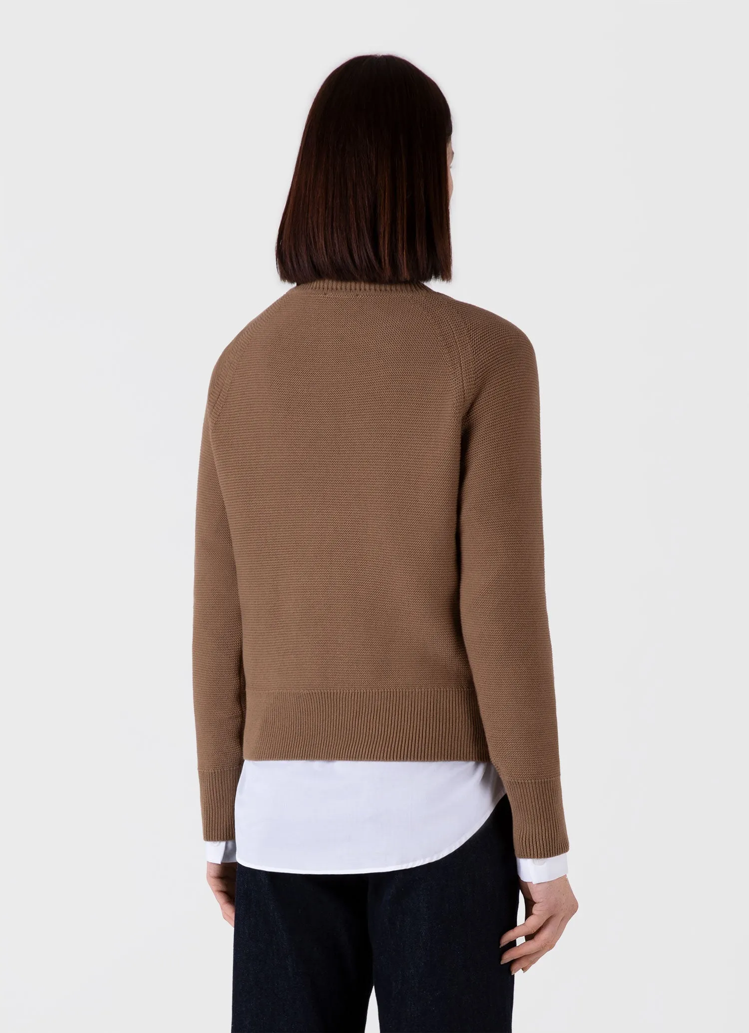 Women's Textured Cotton Jumper in Almond sold by Sunspel product image thumbnail 3