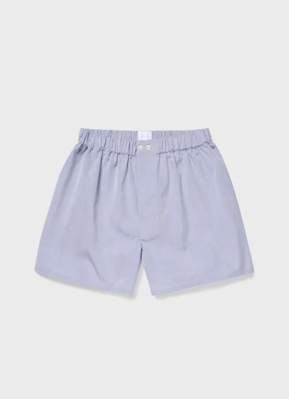 Men's Sea Island Cotton Boxer Short in Light Blue sold by Sunspel