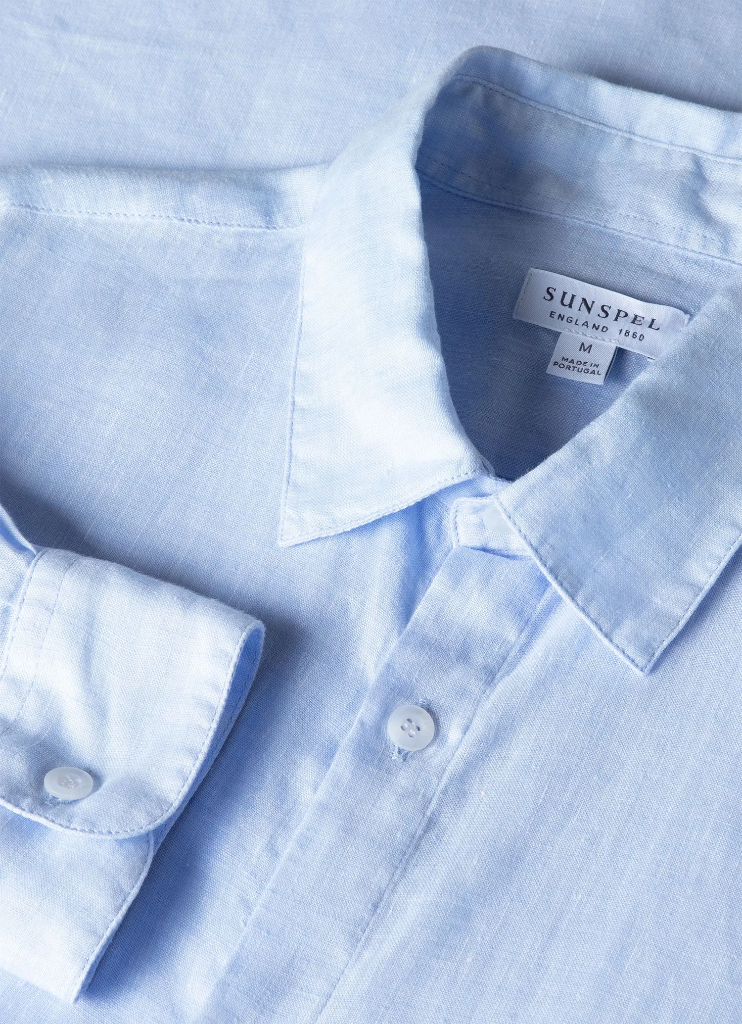 Men's Linen Shirt in Light Blue sold by Sunspel product image thumbnail 4