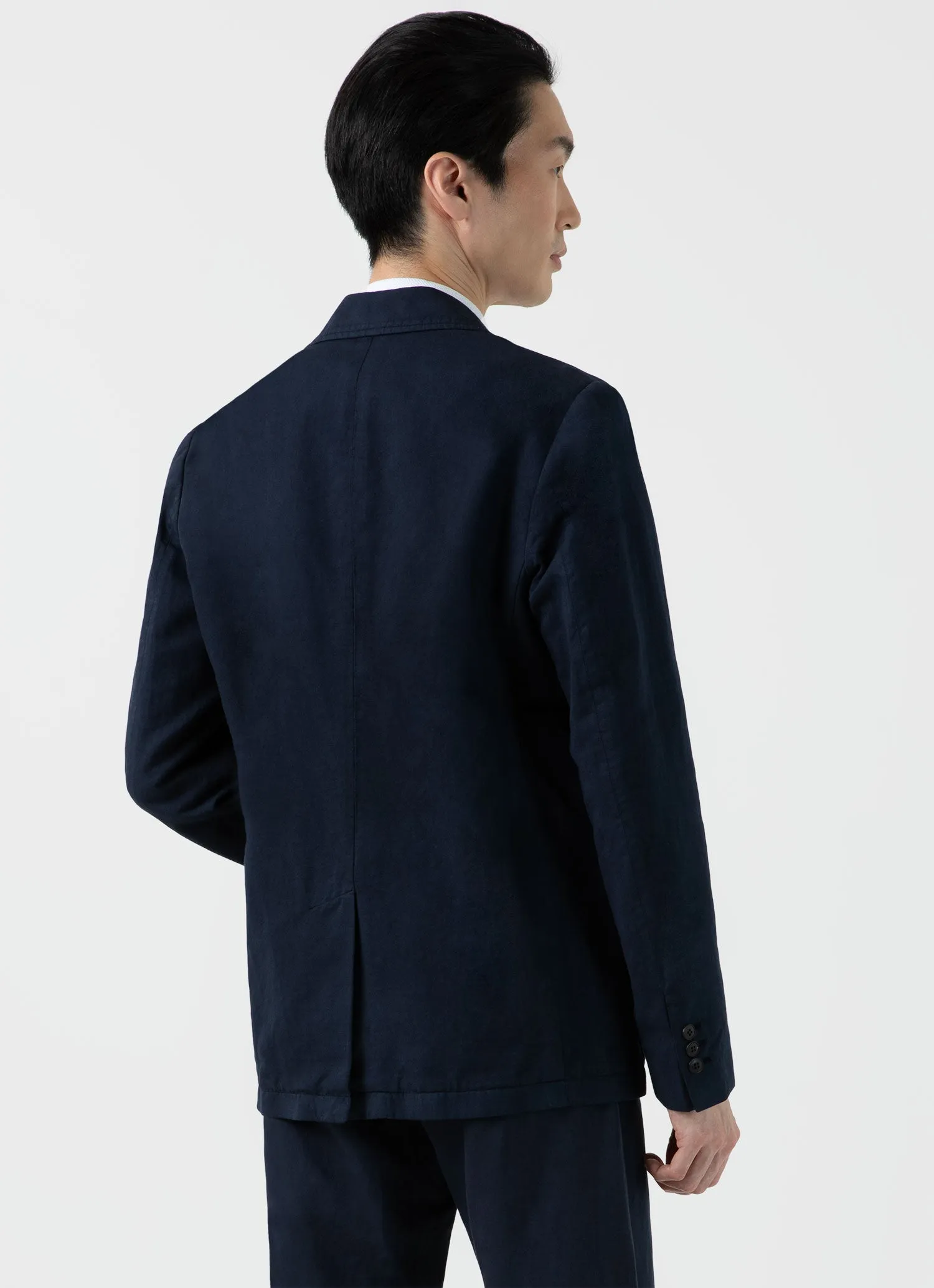 Men's Cotton Linen Blazer in Navy sold by Sunspel product image thumbnail 5