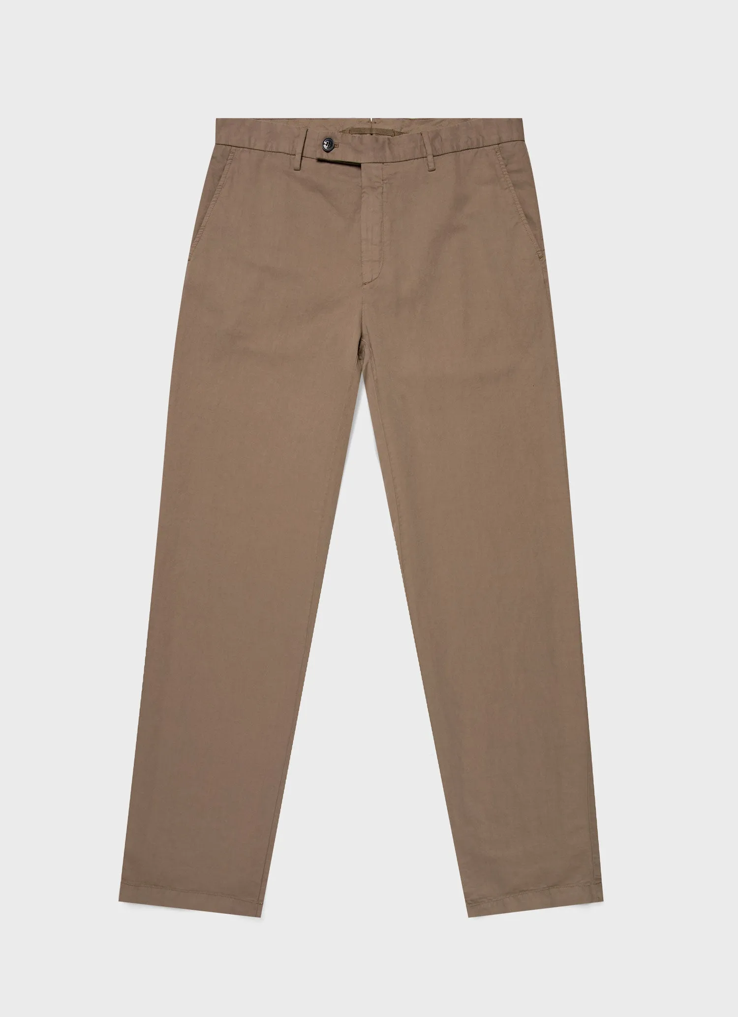 Men's Cotton Linen Trouser in Dark Tan sold by Sunspel