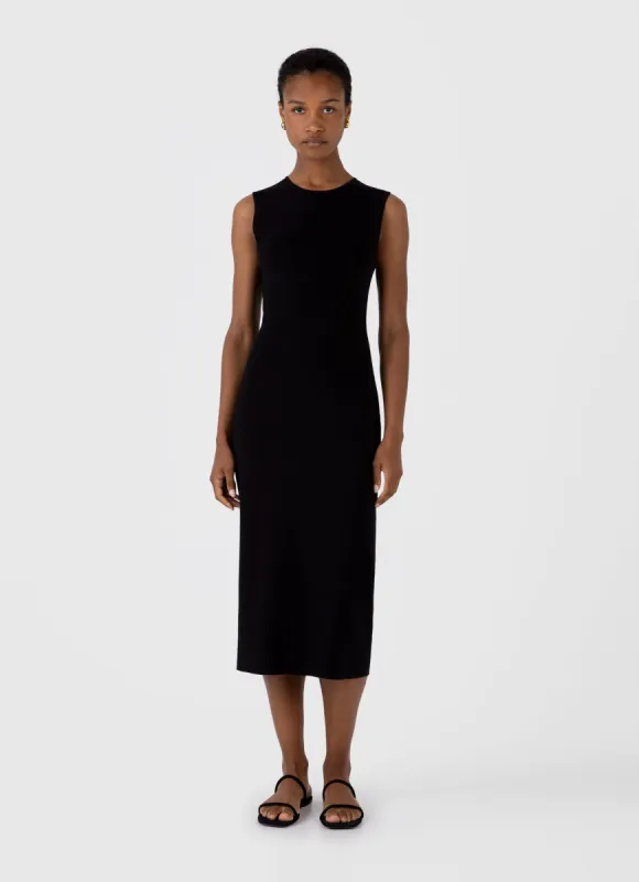 Women's Viscose Dress in Black sold by Sunspel