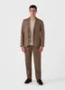 Men's Cotton Linen Two-Piece Suit in Dark Tan sold by Sunspel