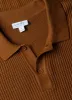 Men's Linear Mesh Knit Polo Shirt in Golden Brown sold by Sunspel