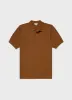 Men's Linear Mesh Knit Polo Shirt in Golden Brown sold by Sunspel