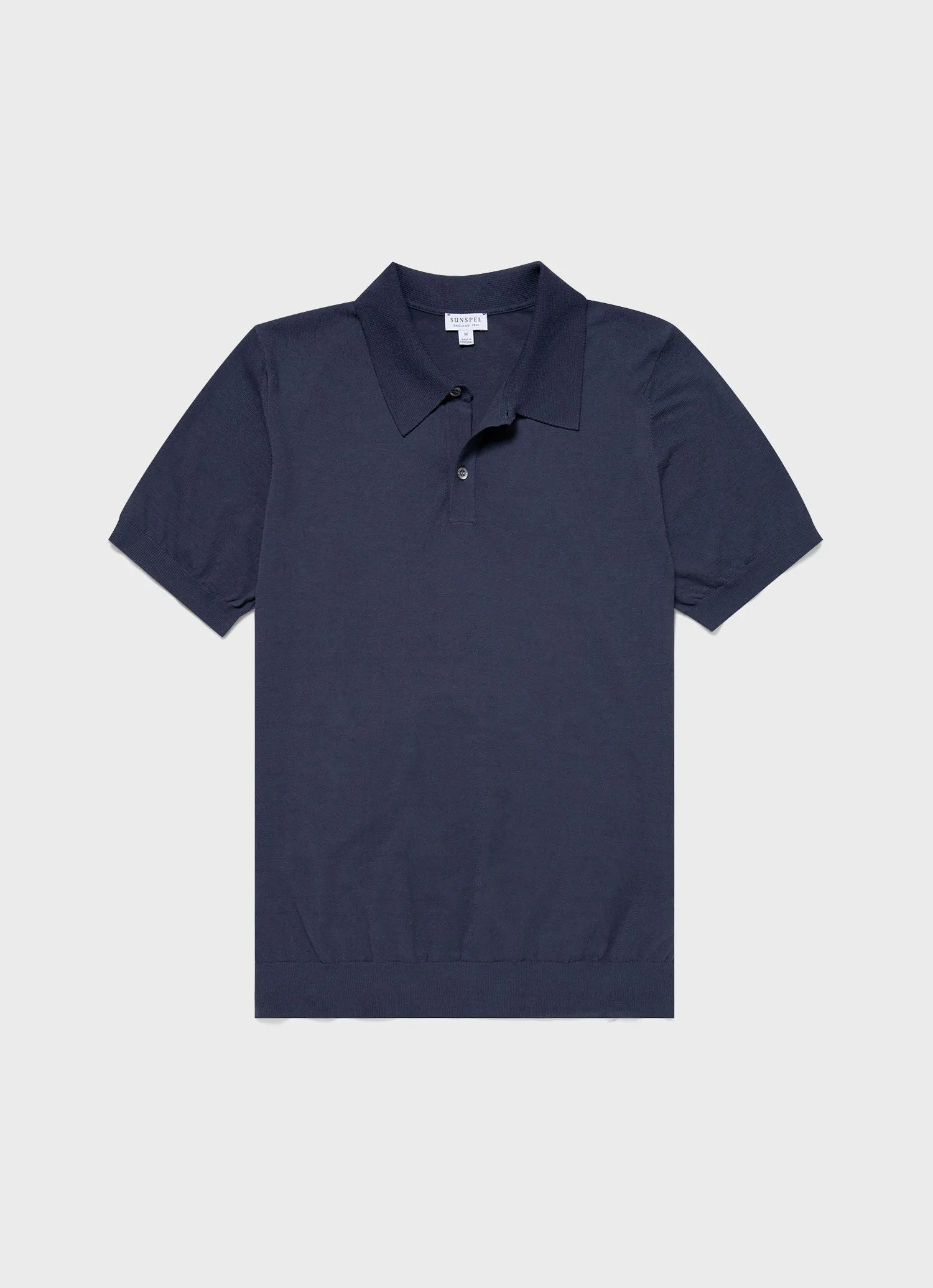 Men's Ice Cotton Polo Shirt in Slate Blue sold by Sunspel