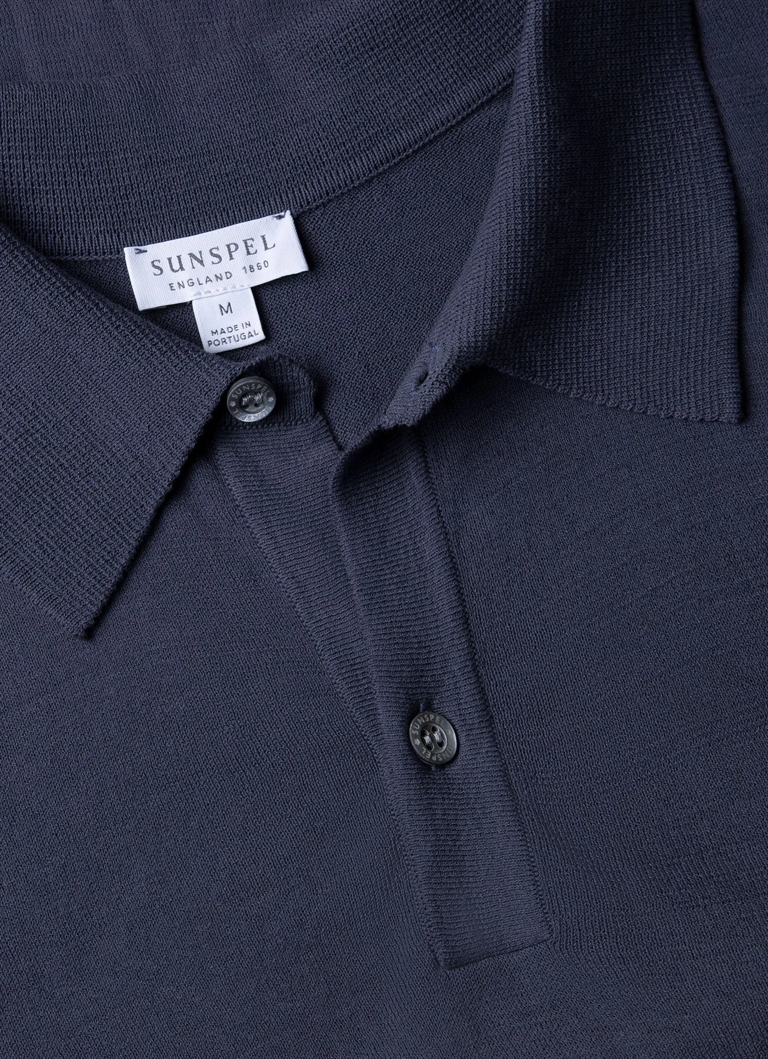 Men's Ice Cotton Polo Shirt in Slate Blue sold by Sunspel product image thumbnail 4