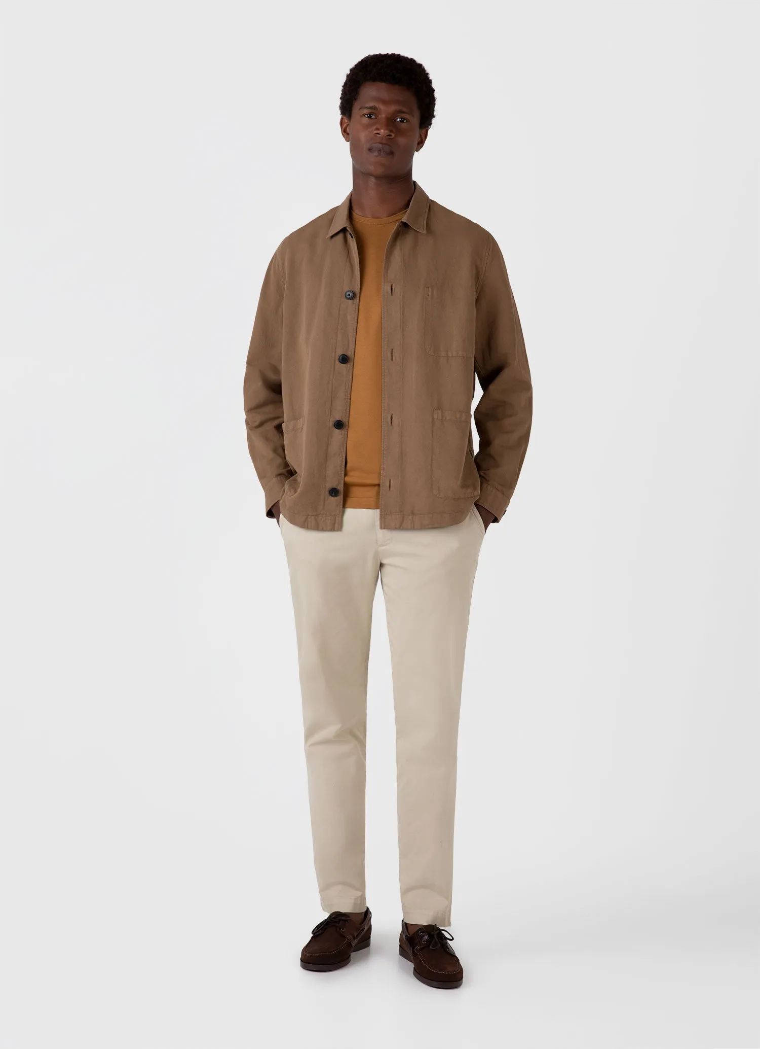 Men's Slim Fit Chino in Light Stone sold by Sunspel product image thumbnail 2