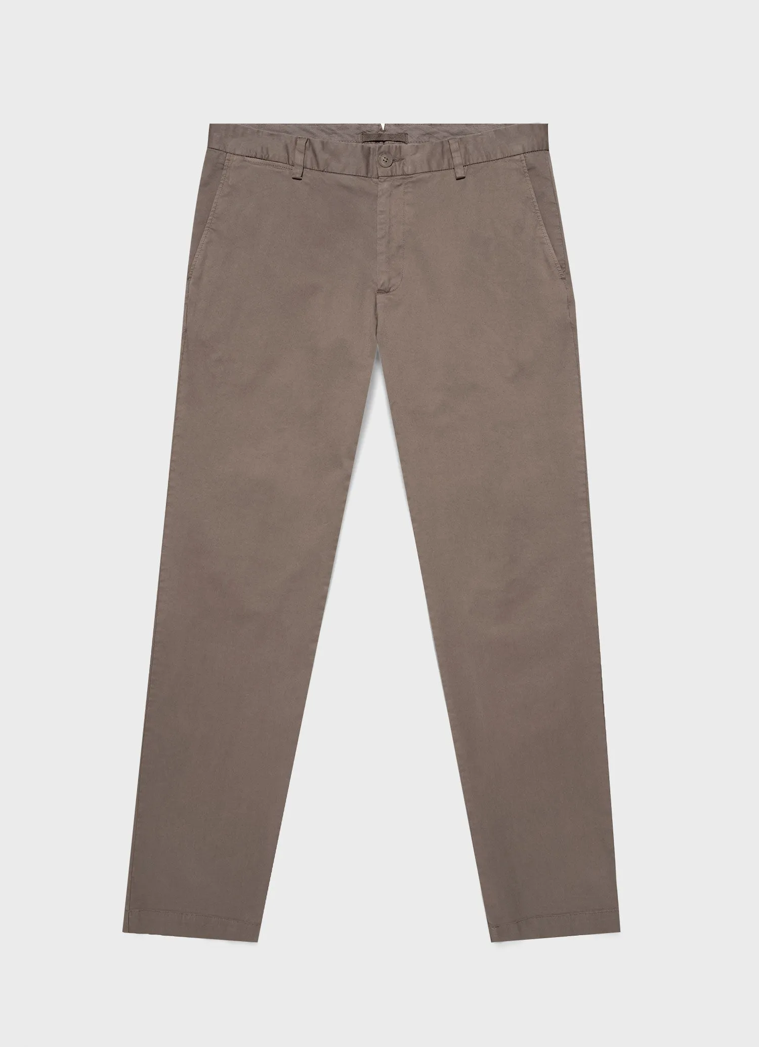 Men's Slim Fit Chino in Dark Stone sold by Sunspel