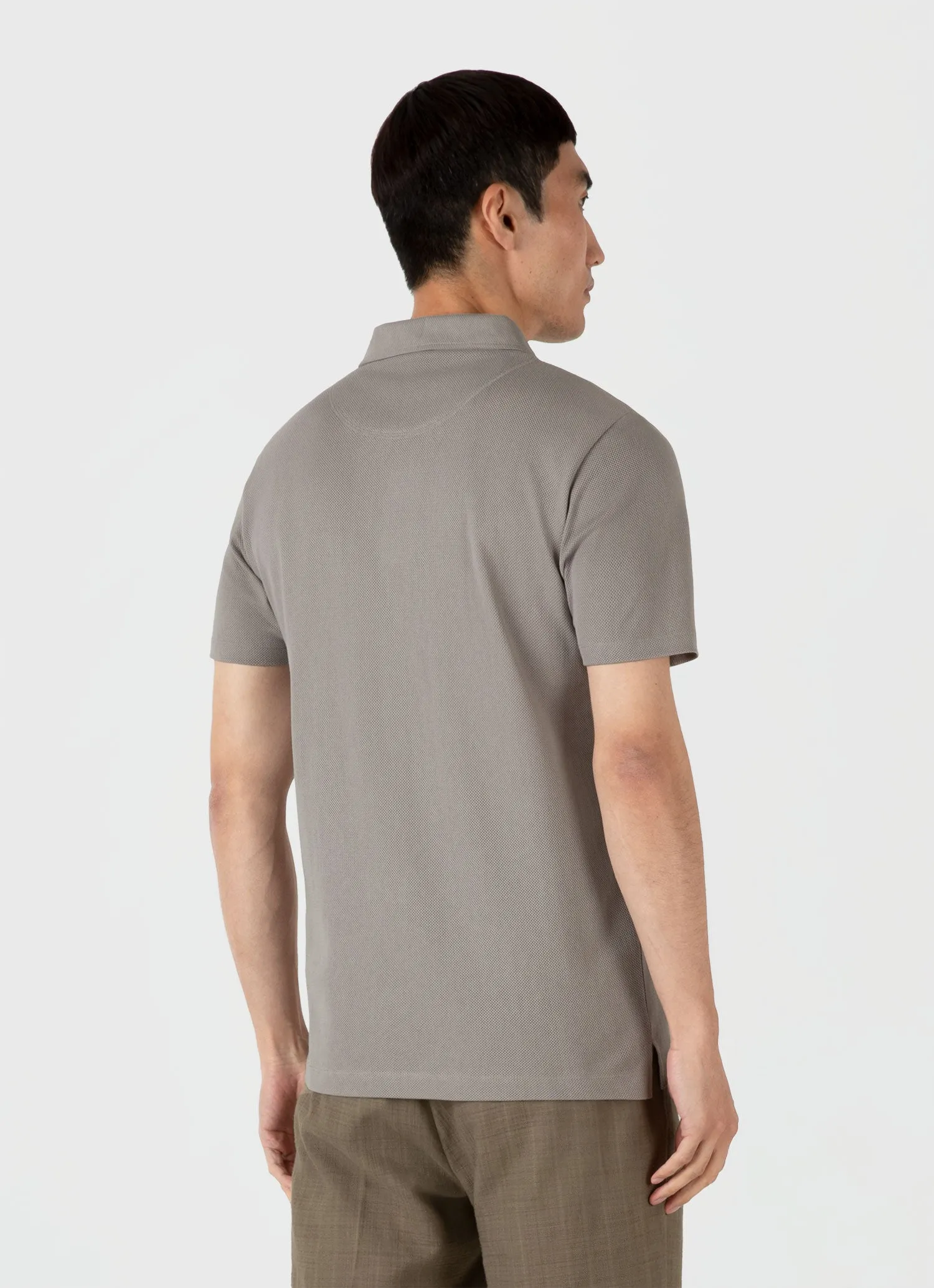 Men's Riviera Polo Shirt in Pewter sold by Sunspel product image thumbnail 5